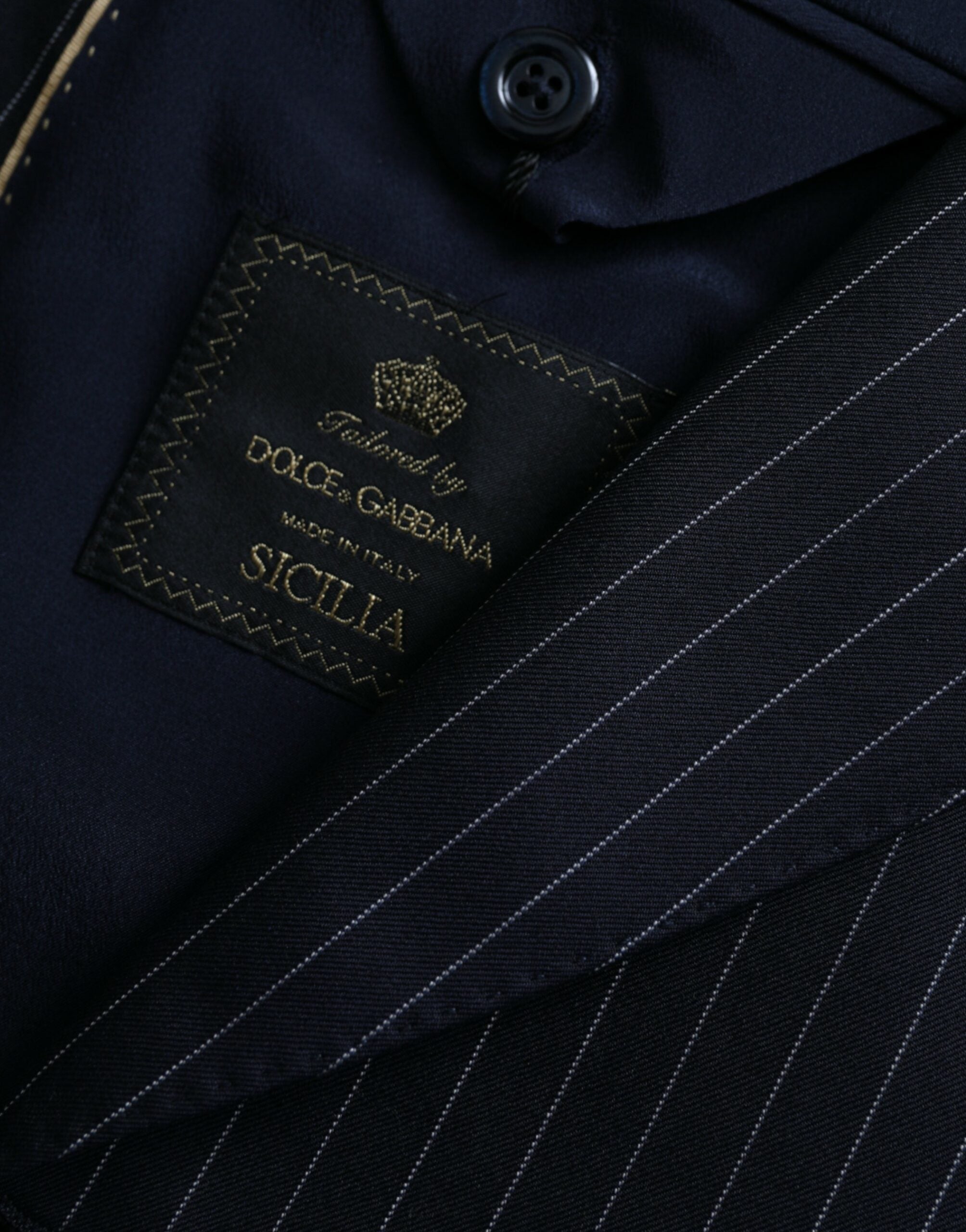 Μπλέιζερ με διπλό στήθος Dolce & Gabbana Black Stripe SICILIA