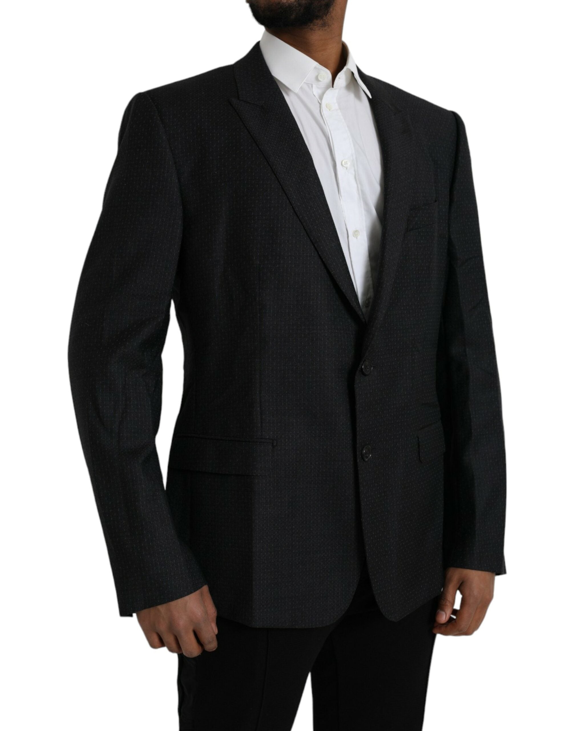 Dolce & Gabbana Μαύρο μάλλινο MARTINI Blazer με μονό στήθος
