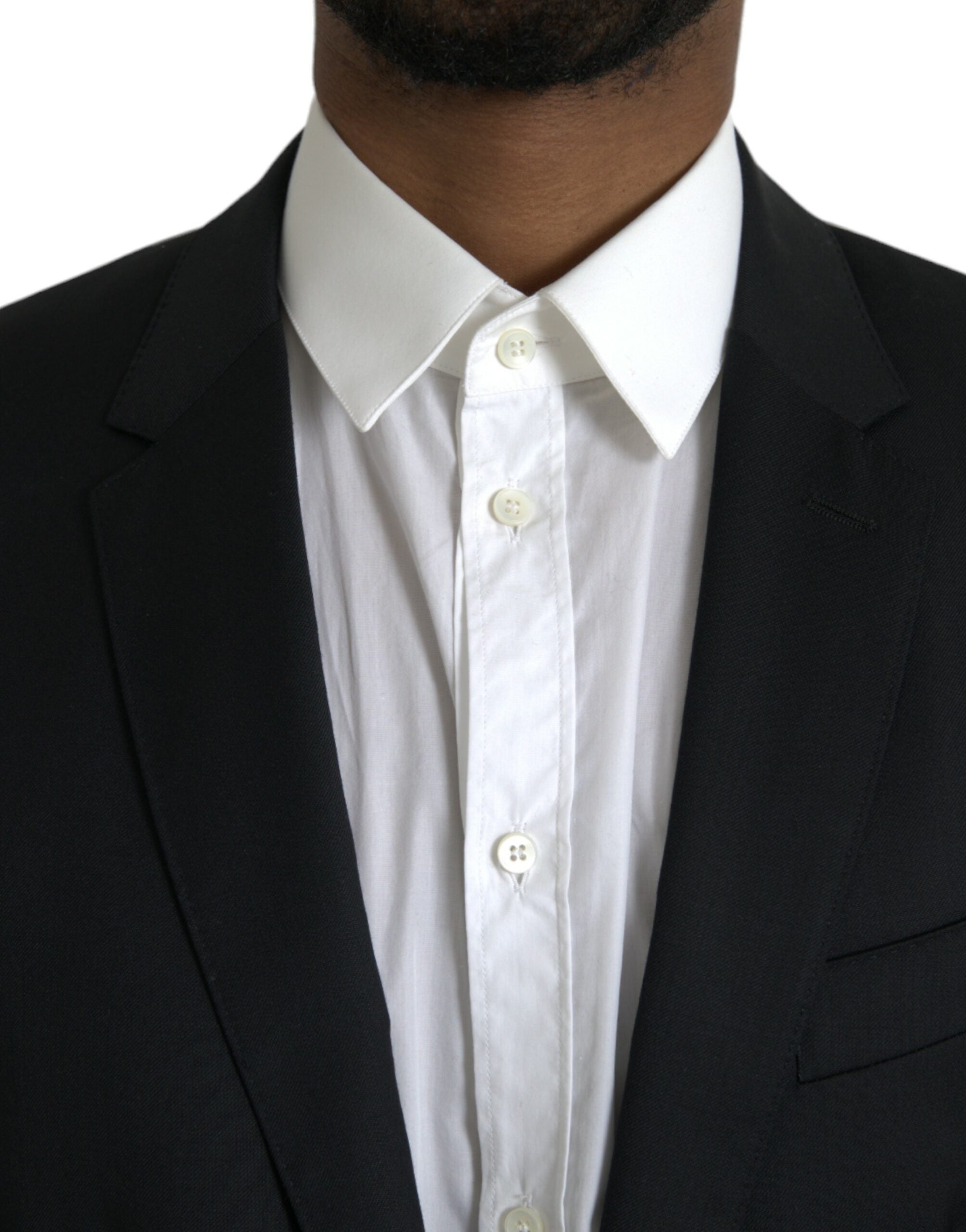 Dolce & Gabbana Black Wool MARTINI Σακάκι με μονό στήθος