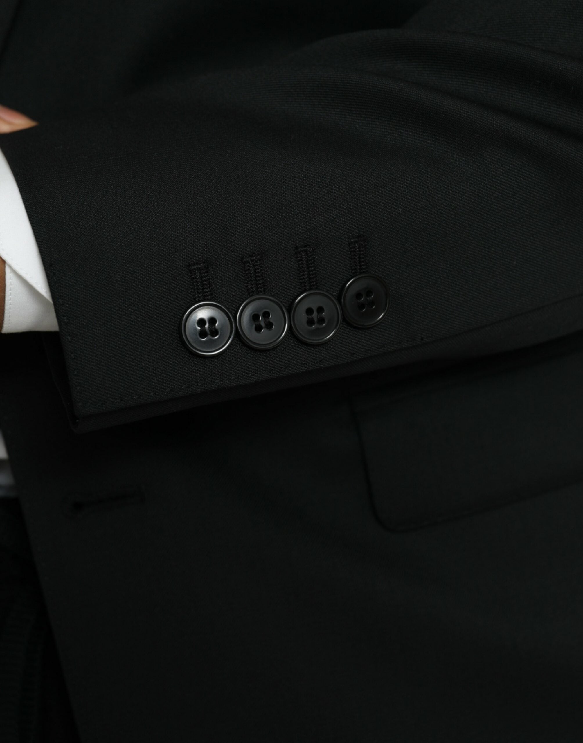 Dolce & Gabbana Black Wool MARTINI Σακάκι με μονό στήθος