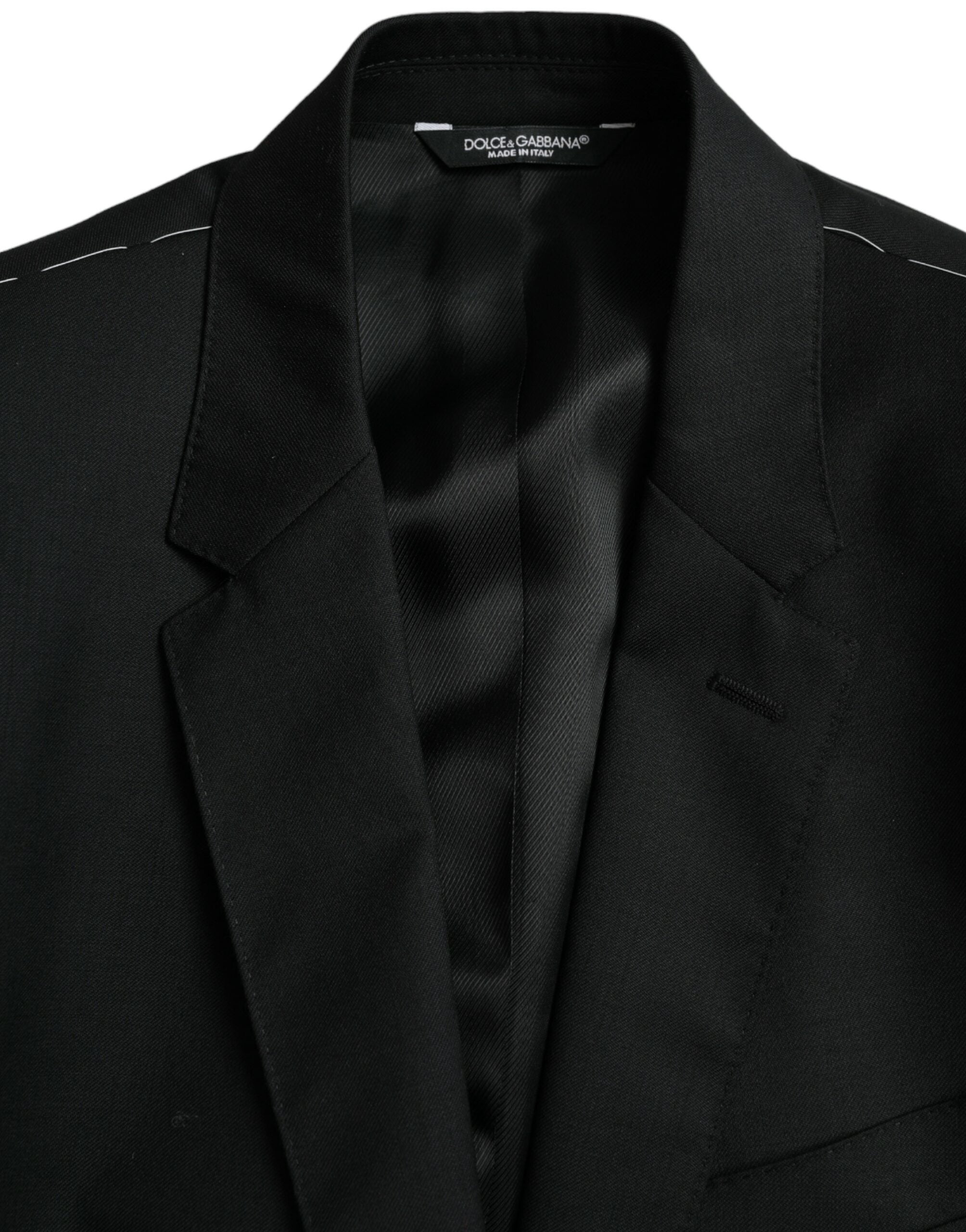 Dolce & Gabbana Black Wool MARTINI Σακάκι με μονό στήθος