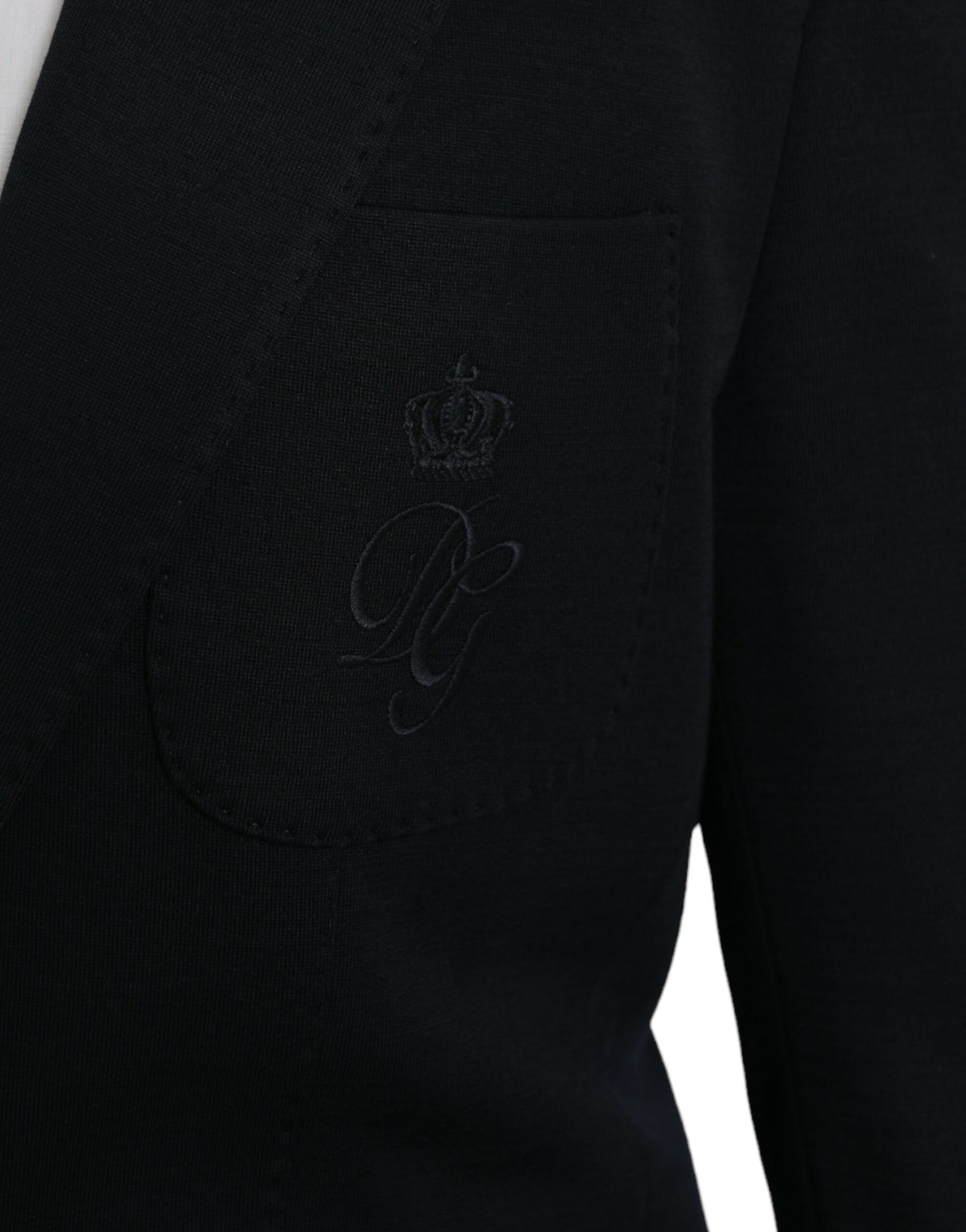 Dolce & Gabbana Μαύρη μάλλινη εγκοπή με μονό στήθος