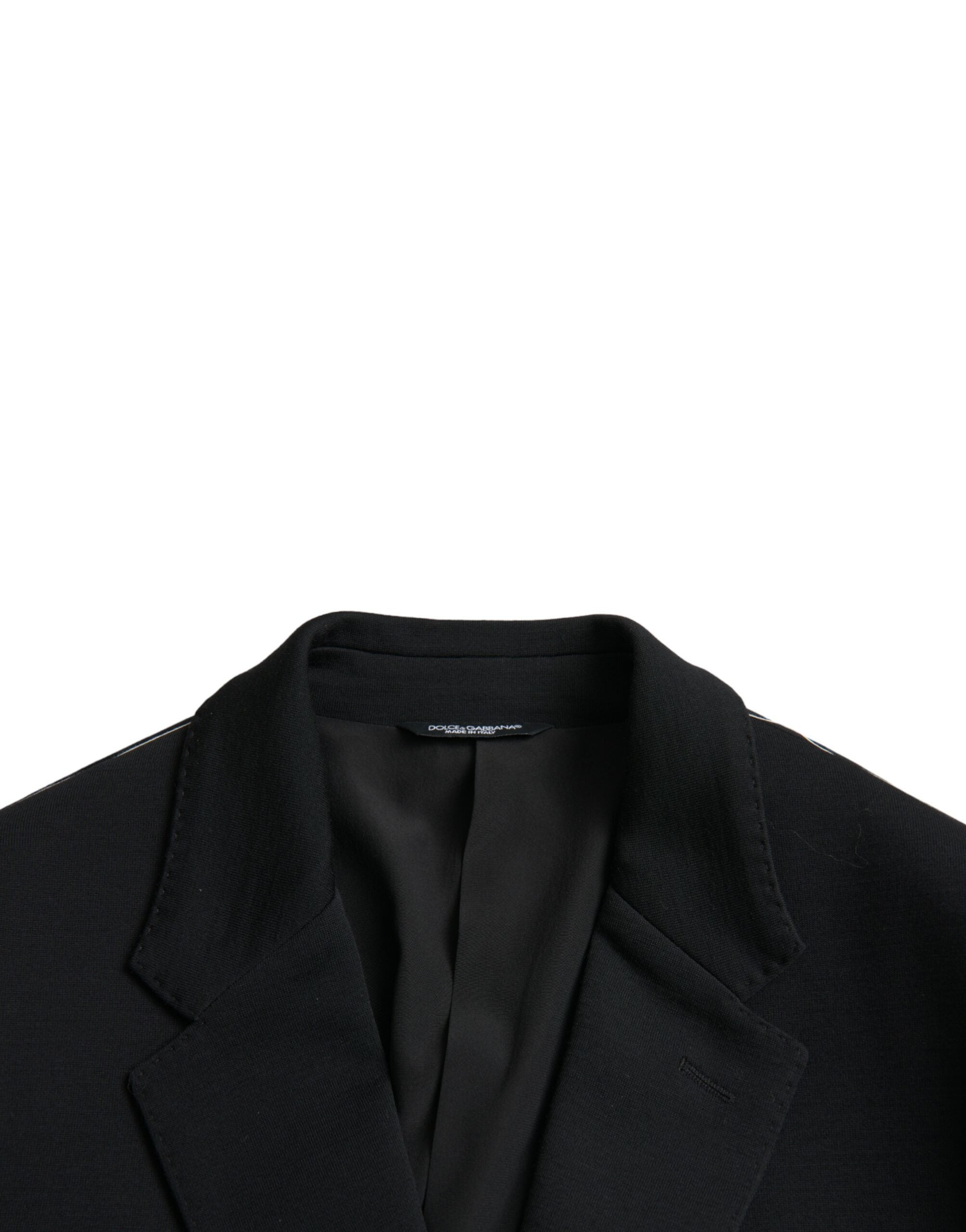 Dolce & Gabbana Μαύρη μάλλινη εγκοπή με μονό στήθος
