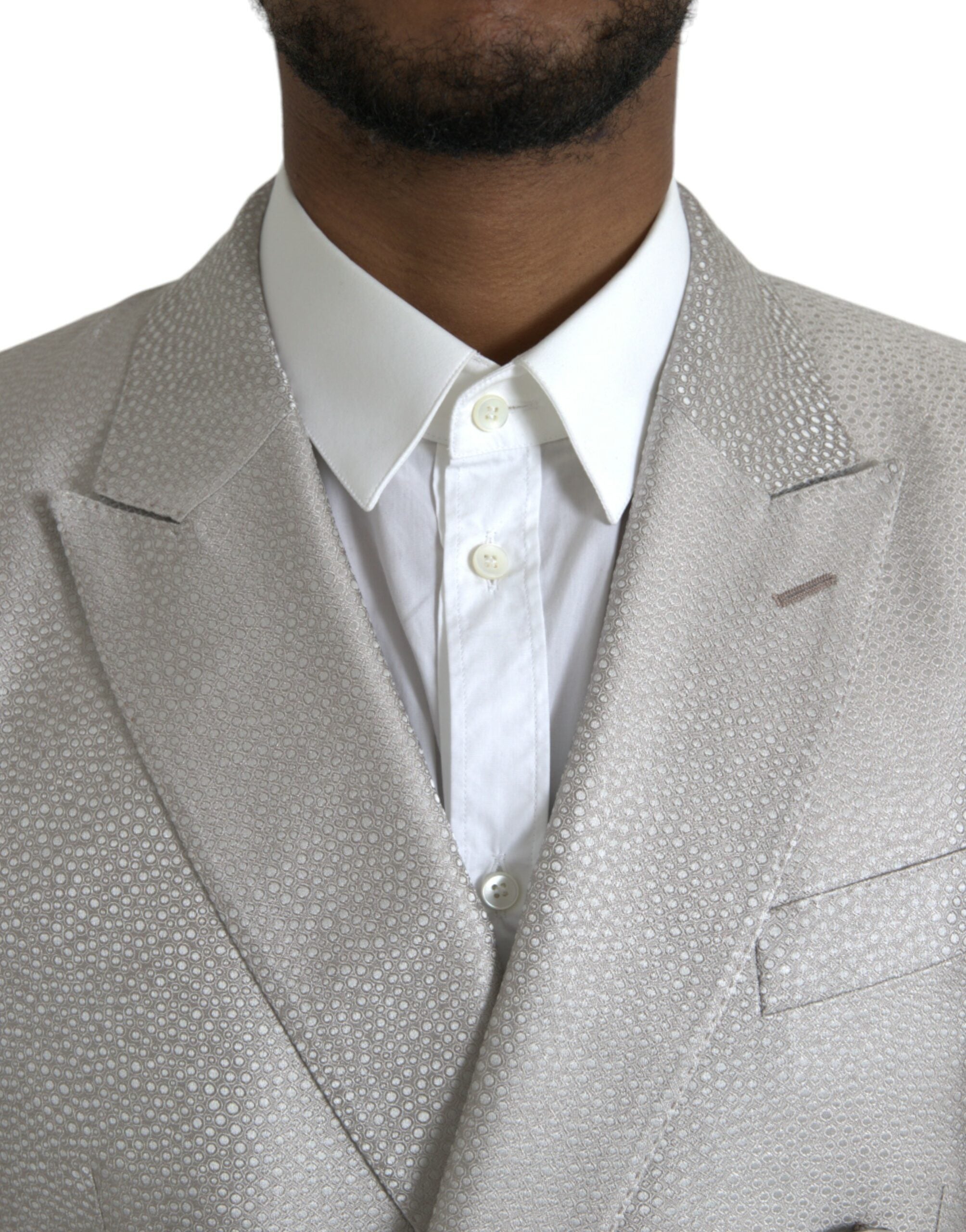 Μπλέιζερ με διπλό στήθος Dolce & Gabbana Off White MARTINI