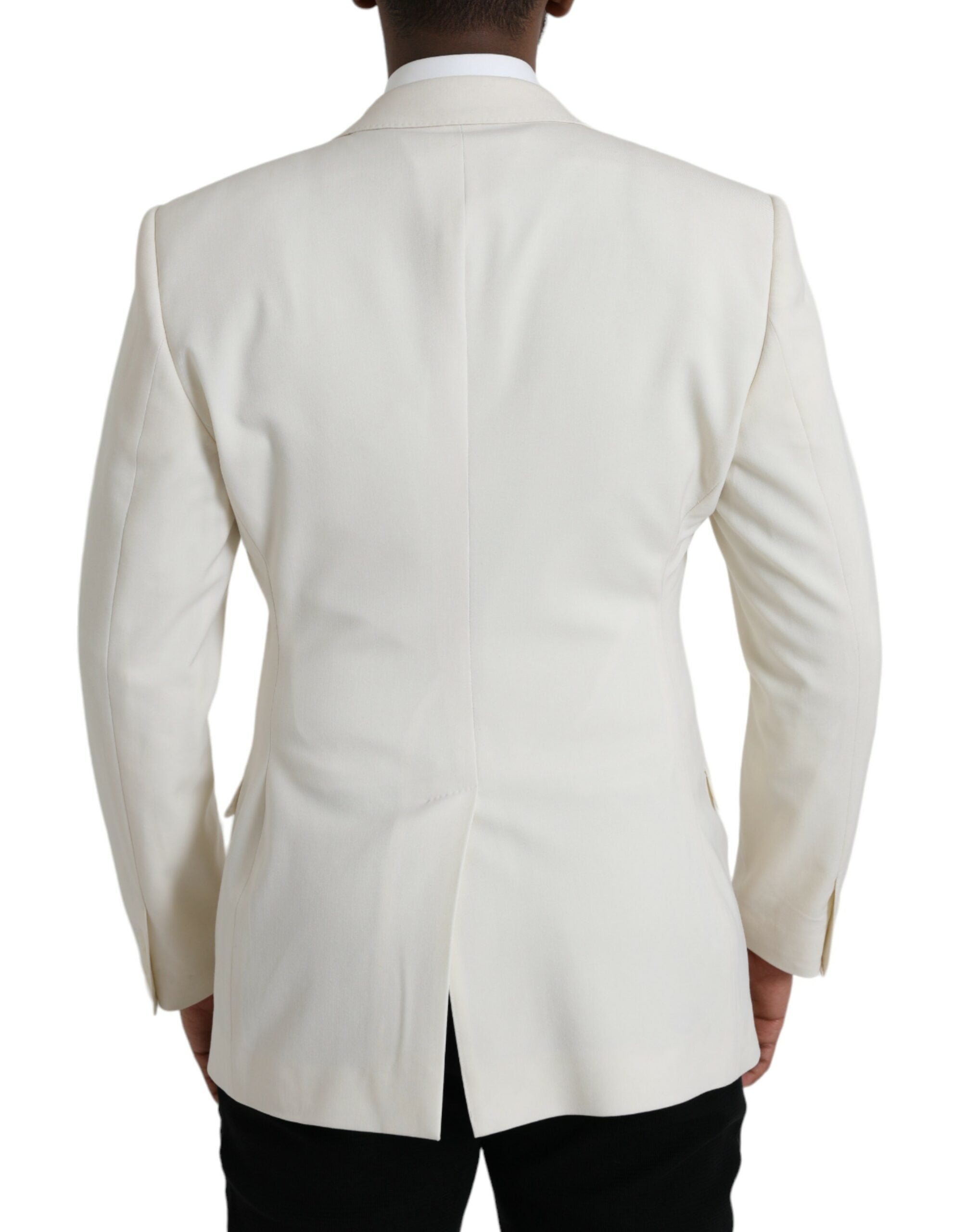 Μπλέιζερ με διπλό στήθος Dolce & Gabbana White Wool MARTINI