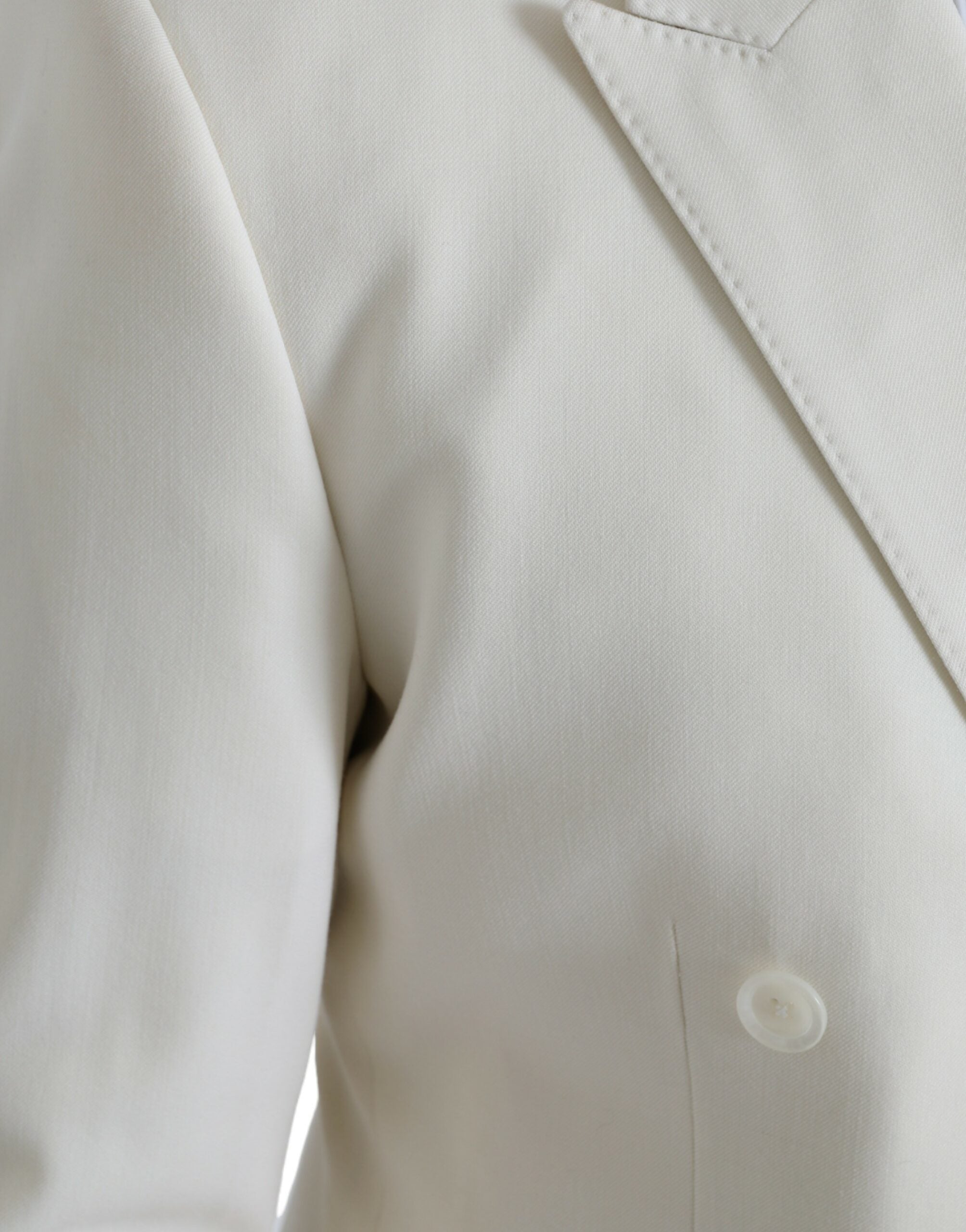 Μπλέιζερ με διπλό στήθος Dolce & Gabbana White Wool MARTINI