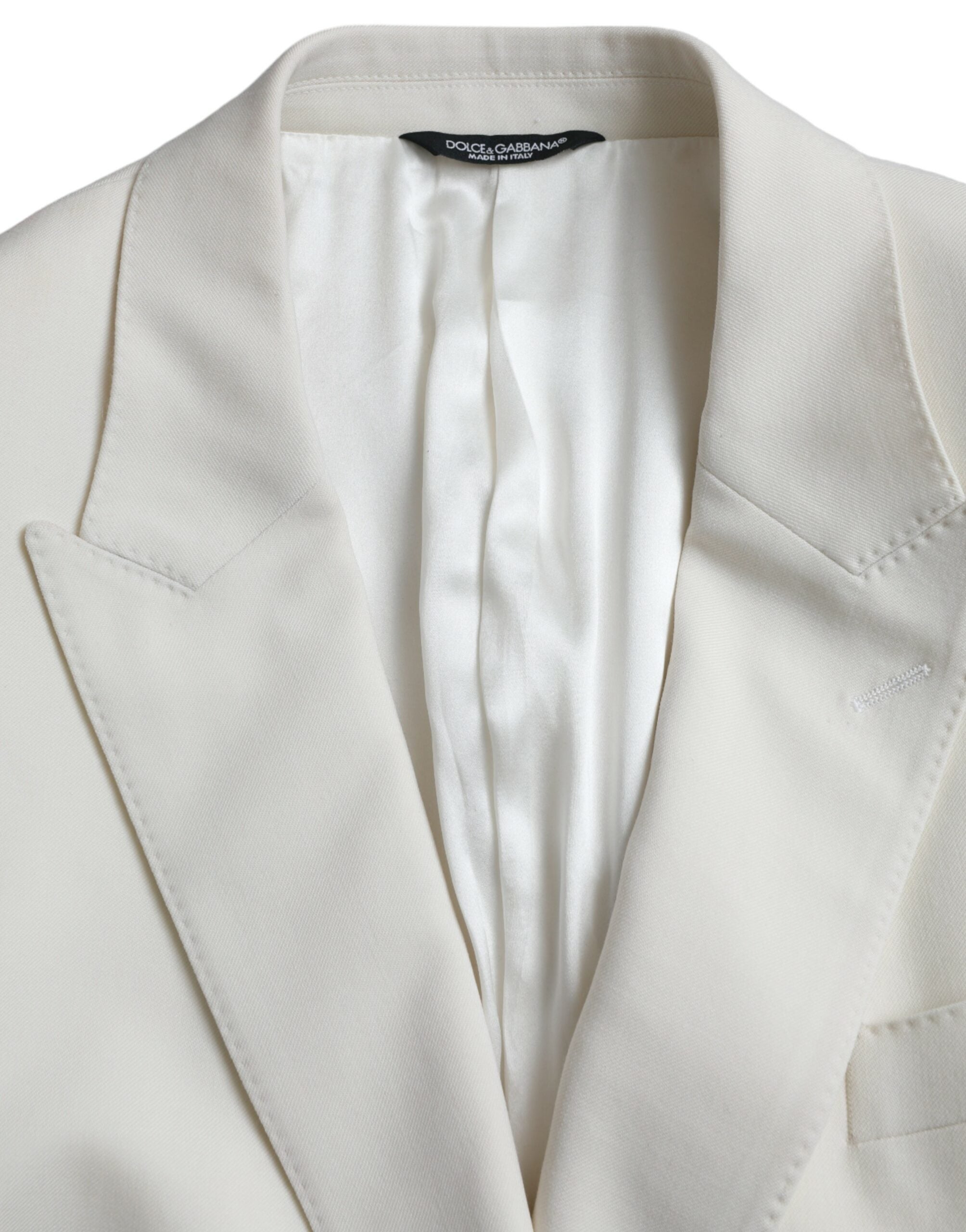 Μπλέιζερ με διπλό στήθος Dolce & Gabbana White Wool MARTINI
