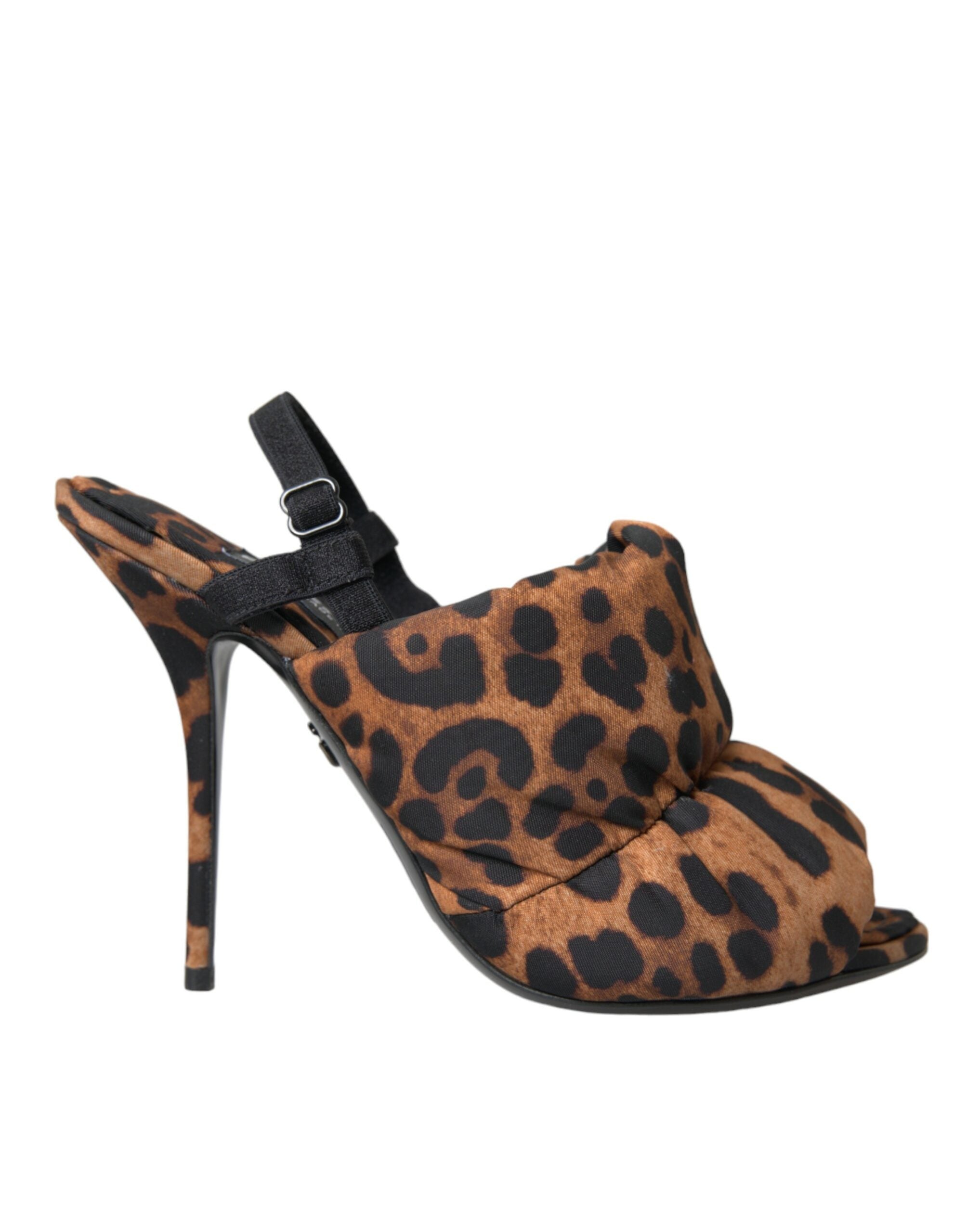 Dolce & Gabbana Brown Leopard Γόβες Σανδάλια Παπούτσια