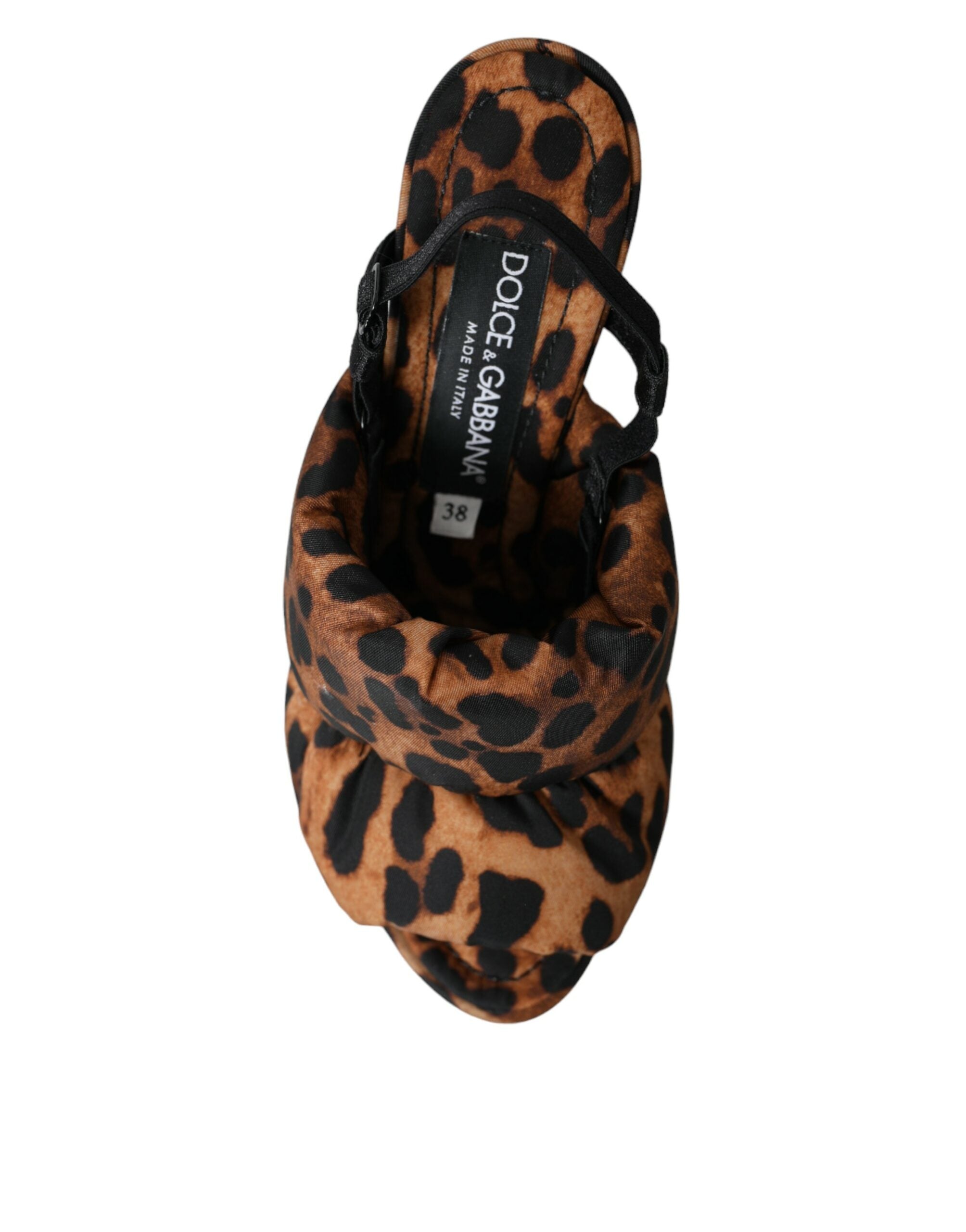 Dolce & Gabbana Brown Leopard Γόβες Σανδάλια Παπούτσια