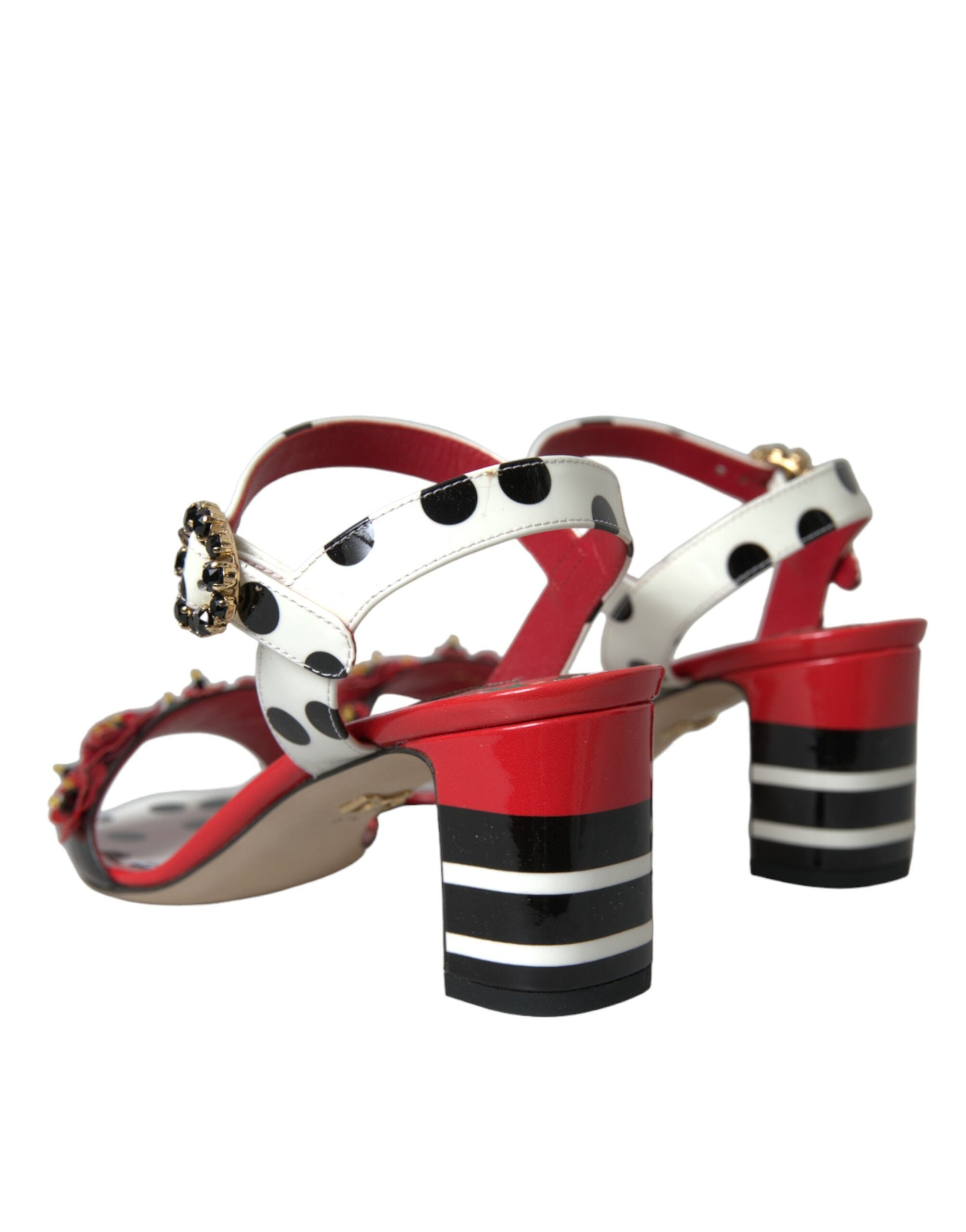 Παπούτσια Dolce & Gabbana πολύχρωμα φλοράλ δερμάτινα σανδάλια από κρύσταλλο