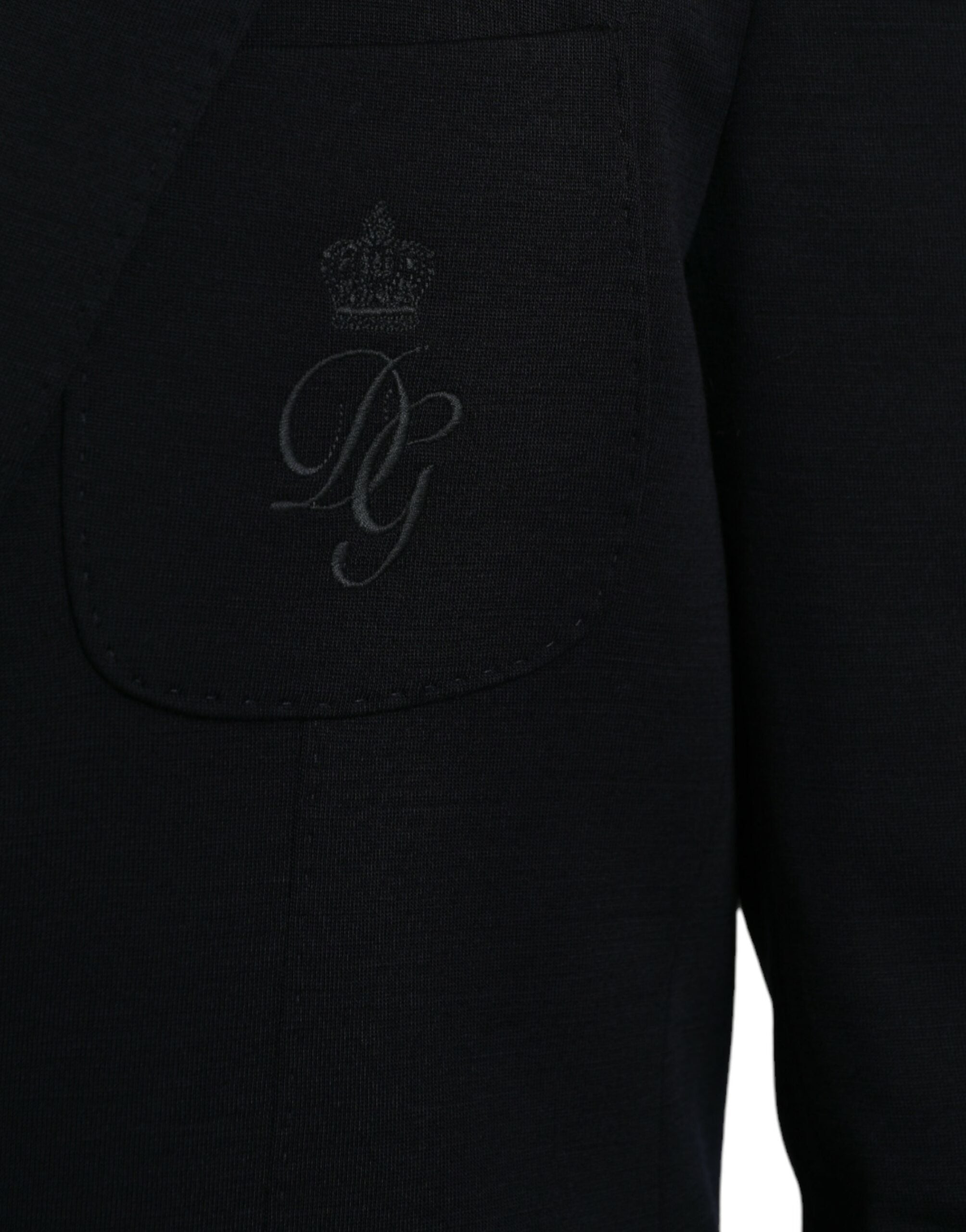 Dolce & Gabbana Μαύρο μάλλινο σακάκι με μονό στήθος