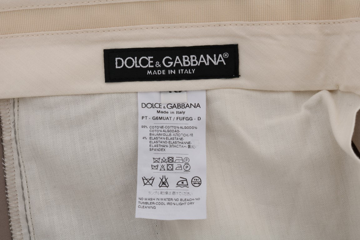 Dolce & Gabbana Chic Beige Chinos Casual Παντελόνι