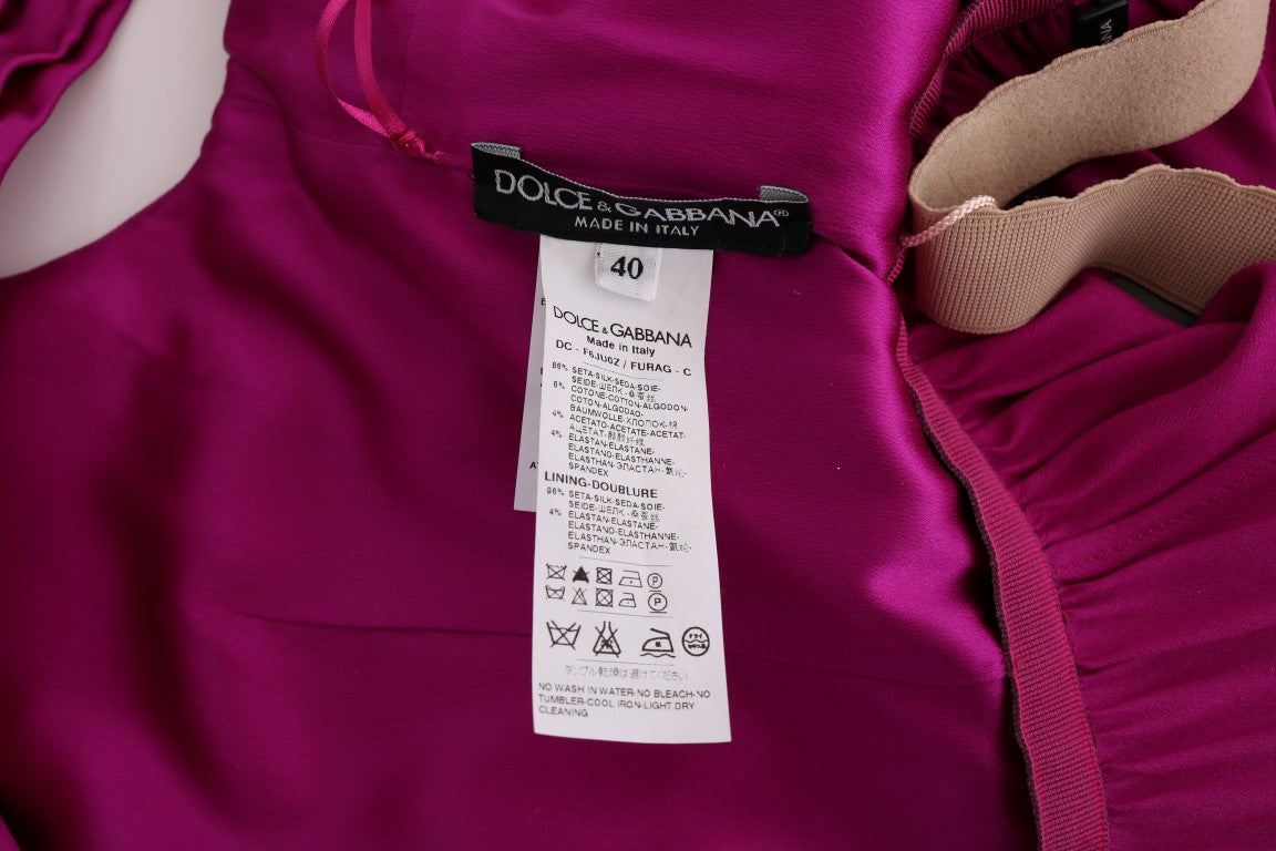 Κομψό ροζ μεταξωτό φόρεμα Dolce & Gabbana