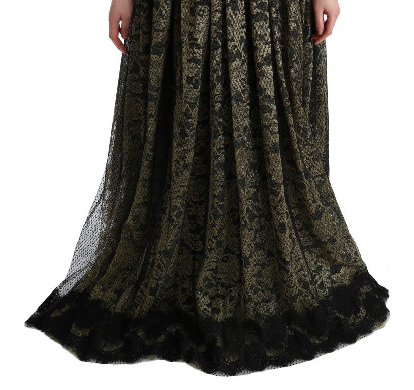 Dolce & Gabbana Sunflower Lace Crystal Maxi Shift Φόρεμα
