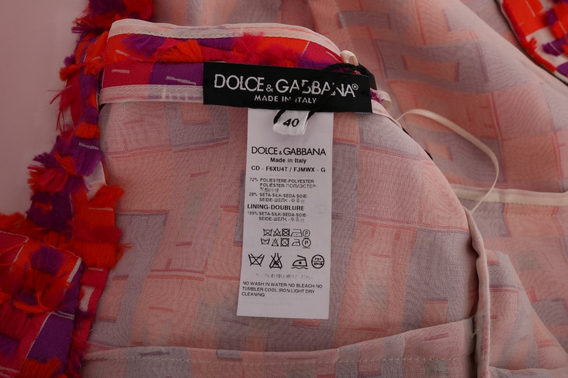 Κομψό Αμάνικο φόρεμα Dolce & Gabbana σε ροζ γραμμή