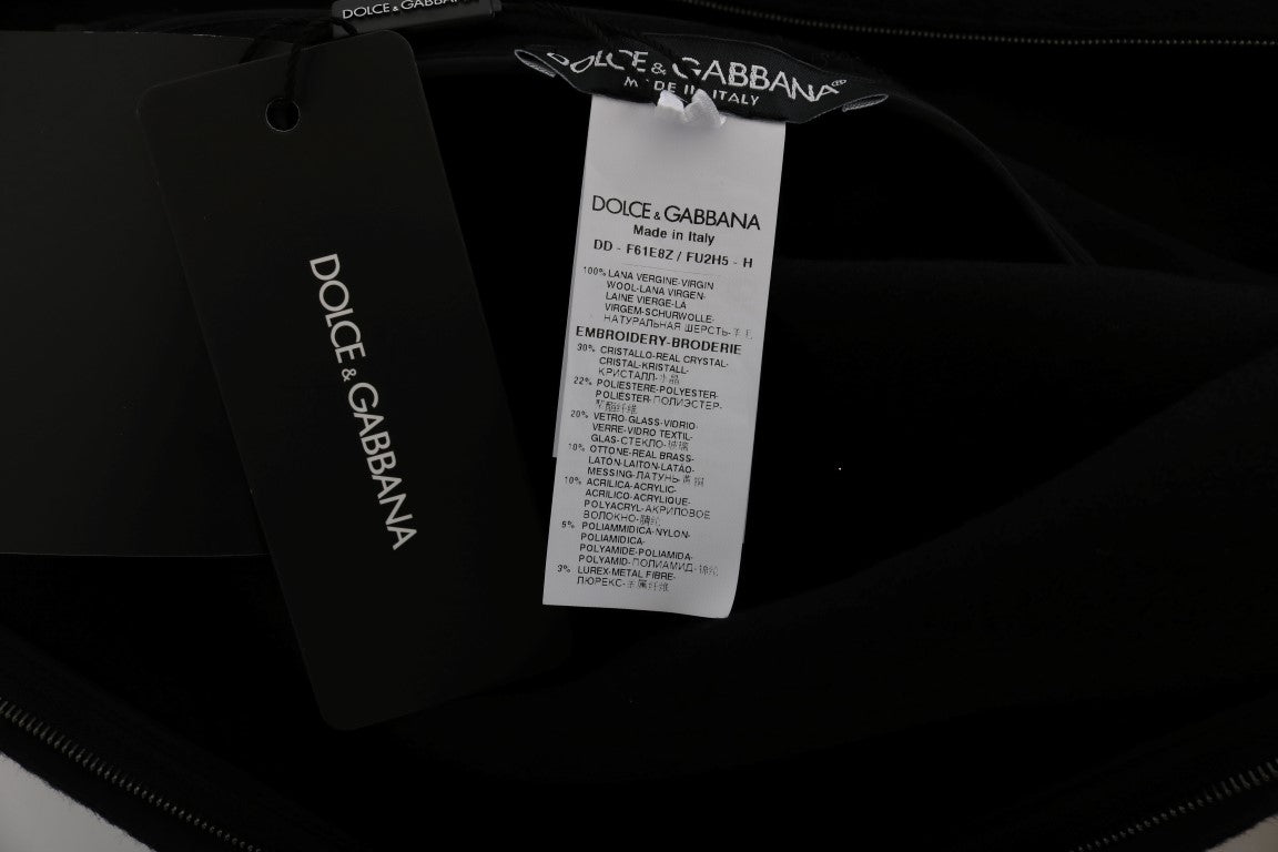 Φόρεμα Dolce & Gabbana Μαύρο μάλλινο Κρυστάλλινο Πριγκίπισσα