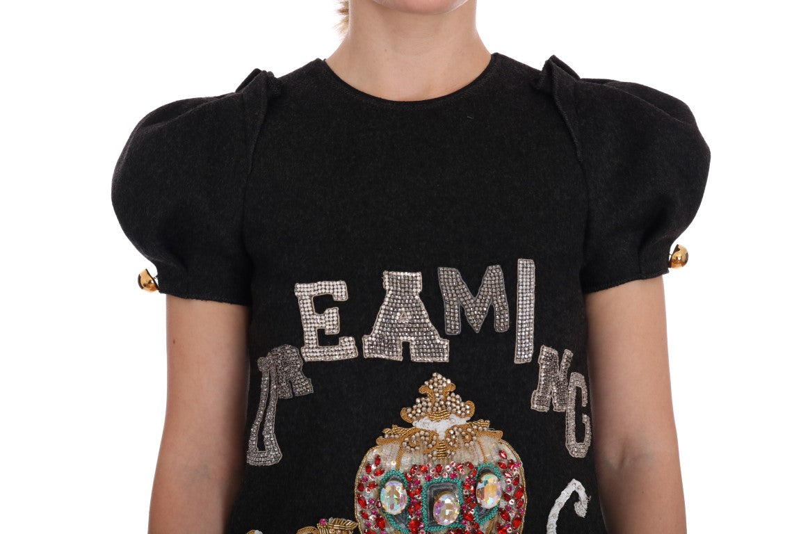 Μίντι φόρεμα Dolce & Gabbana μαγευτικό μάλλινο κρύσταλλο