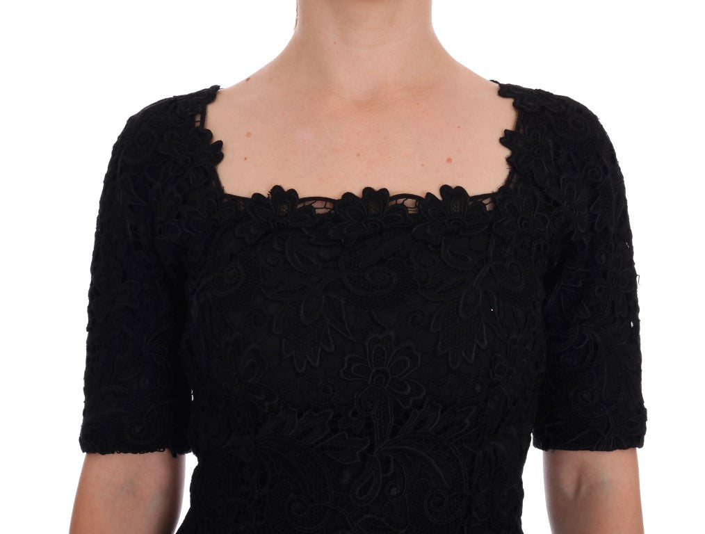 Κομψό μαύρο φόρεμα με θήκη Dolce & Gabbana μέχρι το γόνατο