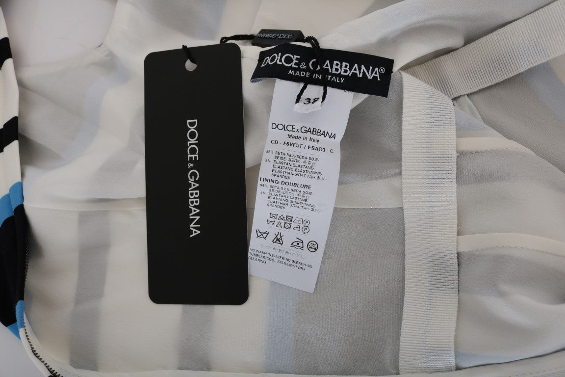 Φόρεμα Dolce & Gabbana Chic ριγέ μεταξωτή θήκη