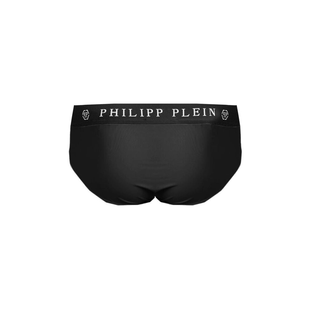 Philipp Plein Black Polyamide Men Swim Briefs