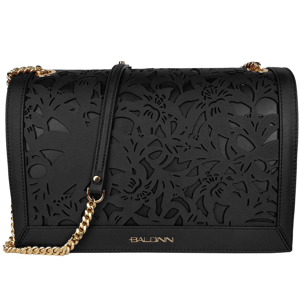 Baldinini Trend Elegant Floral τσάντα ώμου από δέρμα μοσχαριού