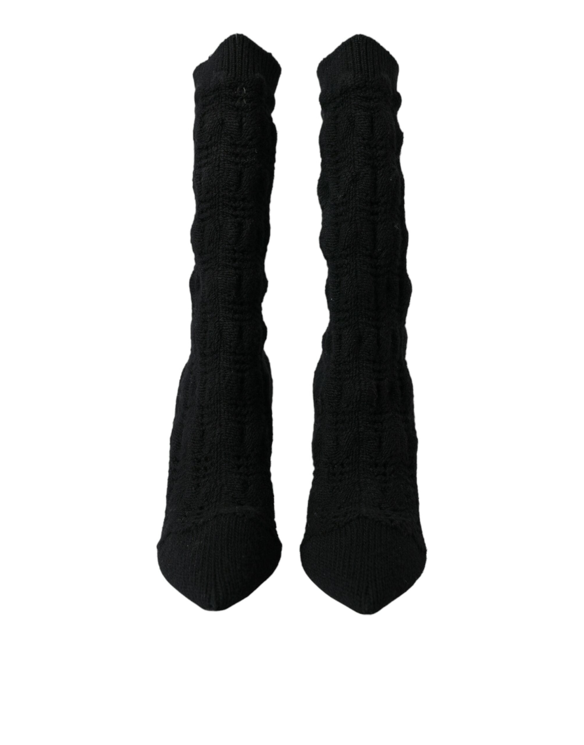 Παπούτσια Dolce & Gabbana Black Stiletto Heels Mid Calf Boots