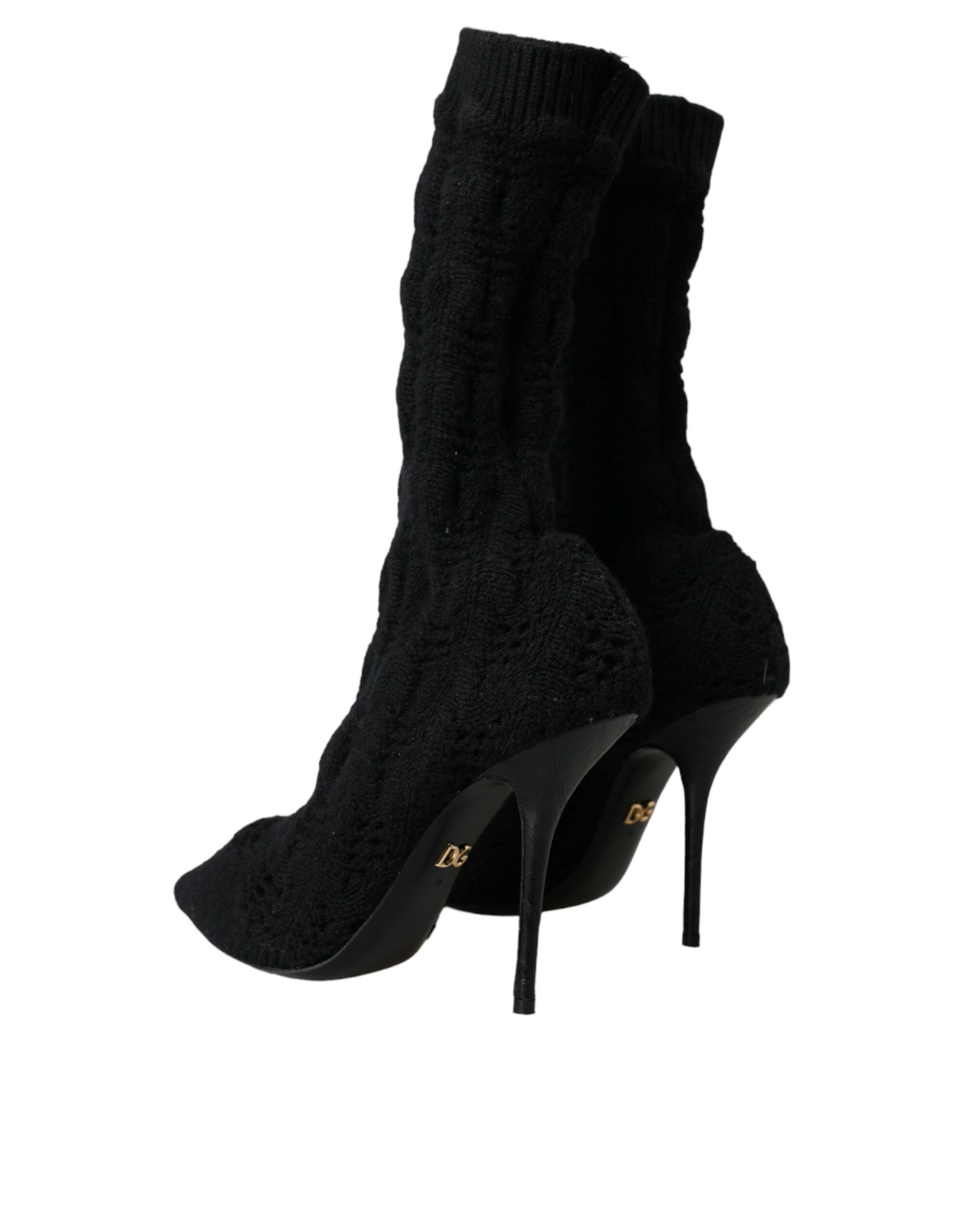 Παπούτσια Dolce & Gabbana Black Stiletto Heels Mid Calf Boots