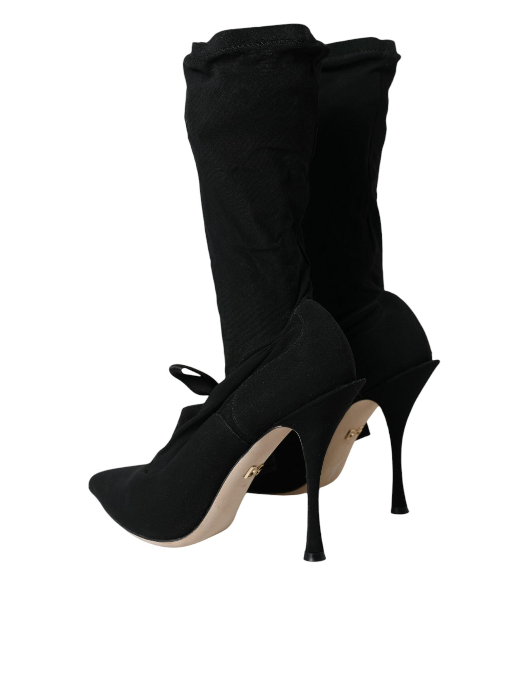 Παπούτσια Dolce & Gabbana Black Stiletto Heels Mid Calf Boots