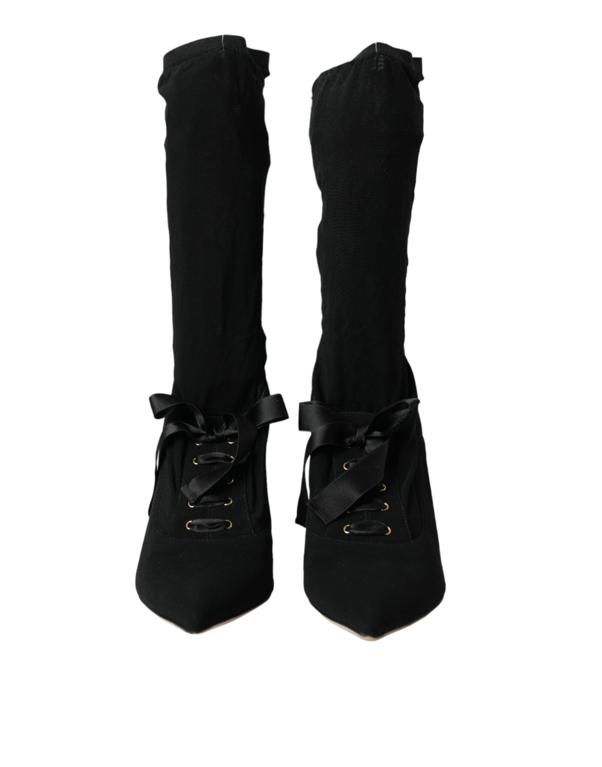 Παπούτσια Dolce & Gabbana Black Stiletto Heels Mid Calf Boots