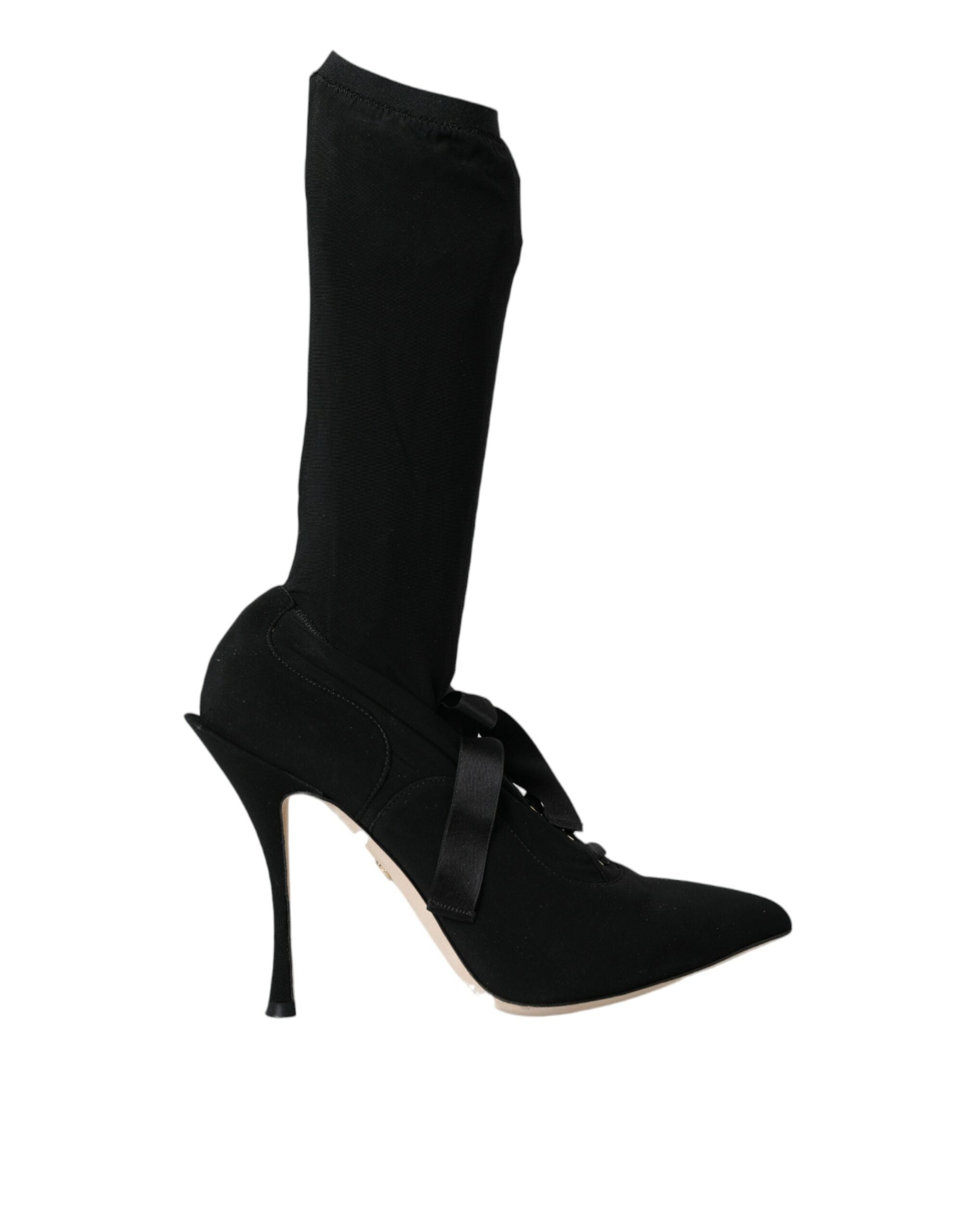 Παπούτσια Dolce & Gabbana Black Stiletto Heels Mid Calf Boots