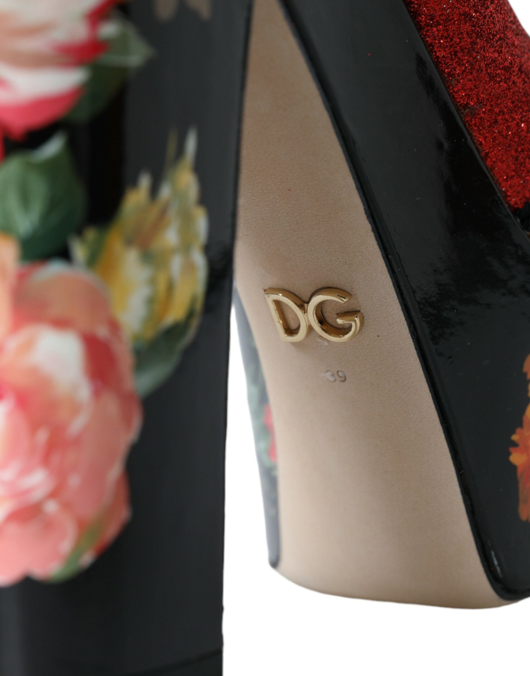 Παπούτσια Dolce & Gabbana πολύχρωμα φλοράλ κρυστάλλινα σανδάλια πλατφόρμας