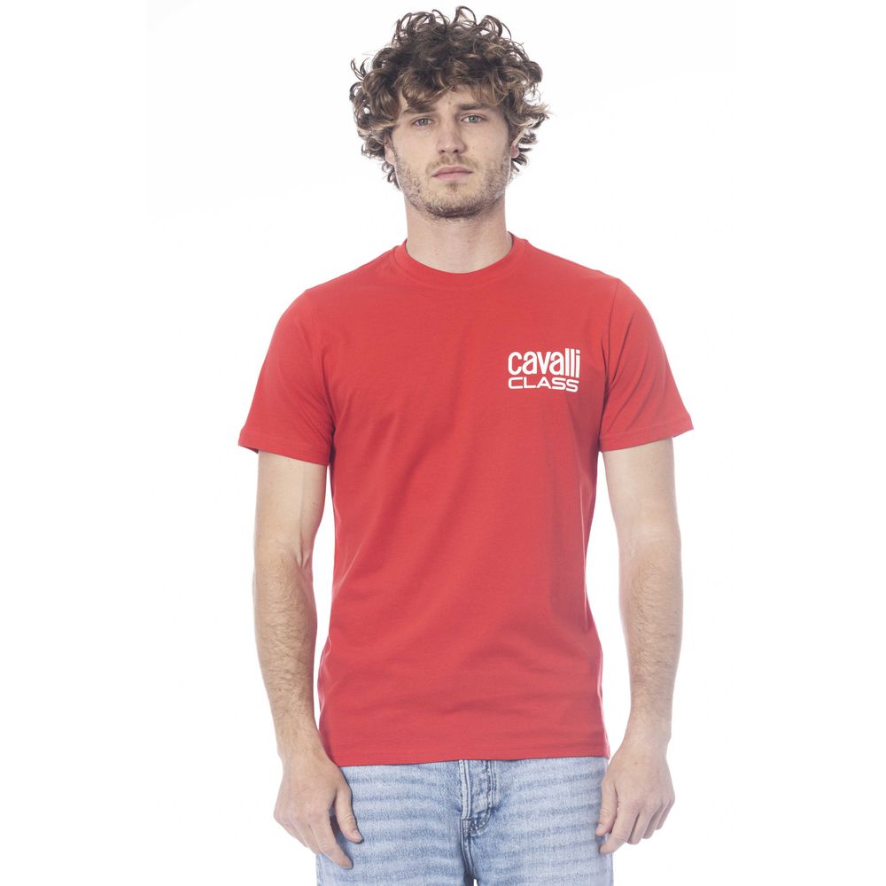 Ανδρικό μπλουζάκι Cavalli Class Red Cotton