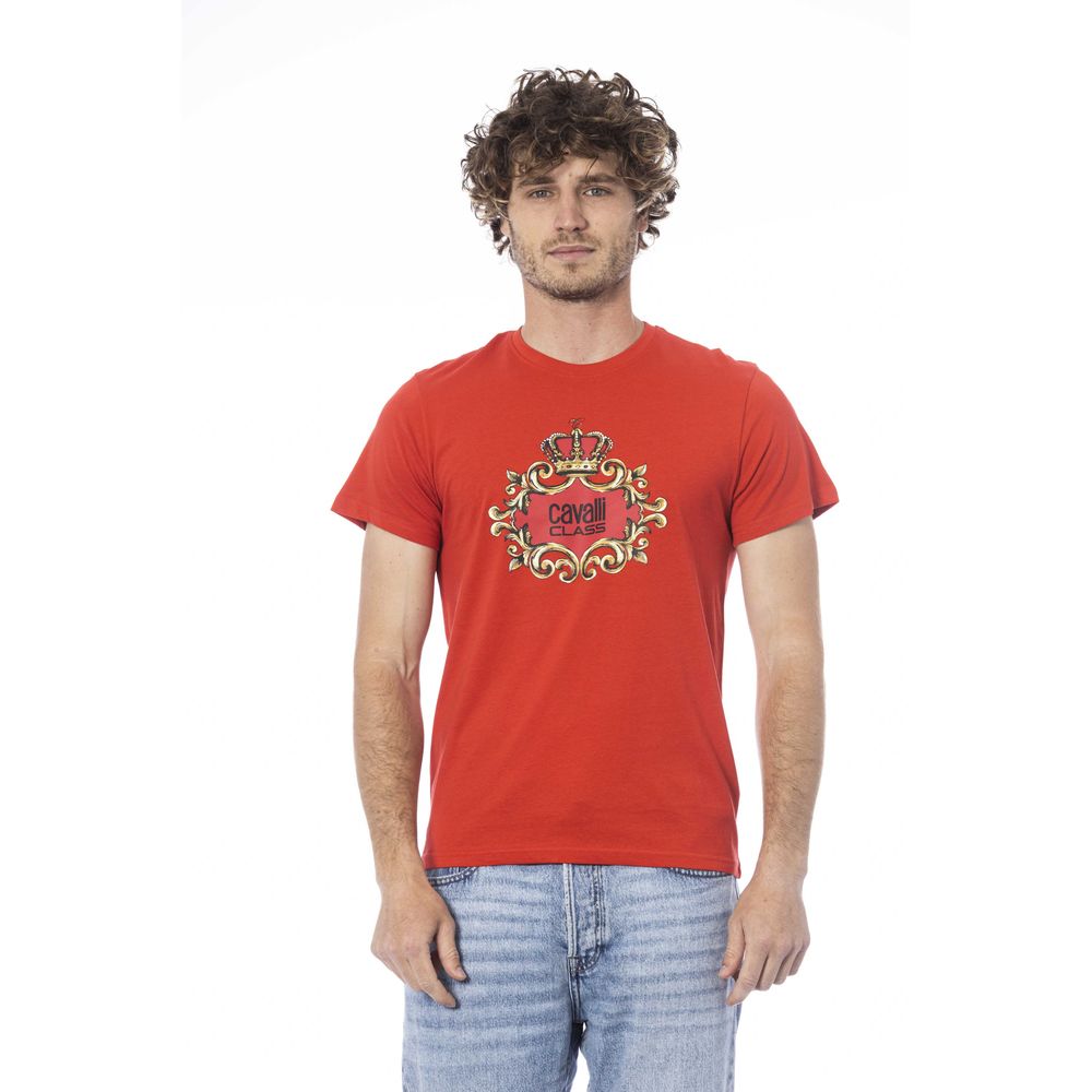Ανδρικό μπλουζάκι Cavalli Class Red Cotton