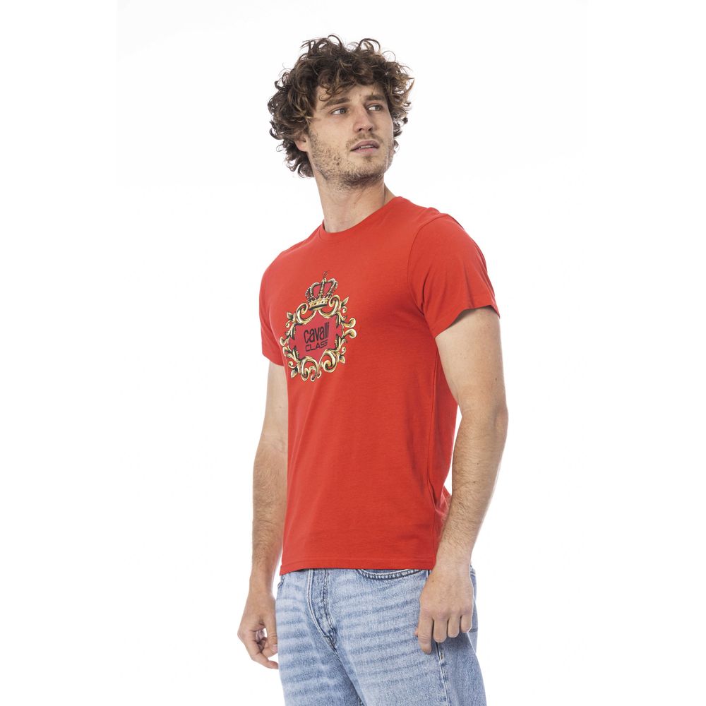 Ανδρικό μπλουζάκι Cavalli Class Red Cotton
