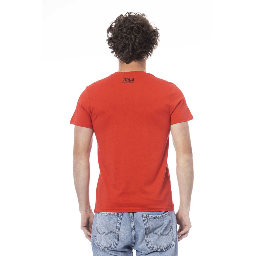 Ανδρικό μπλουζάκι Cavalli Class Red Cotton