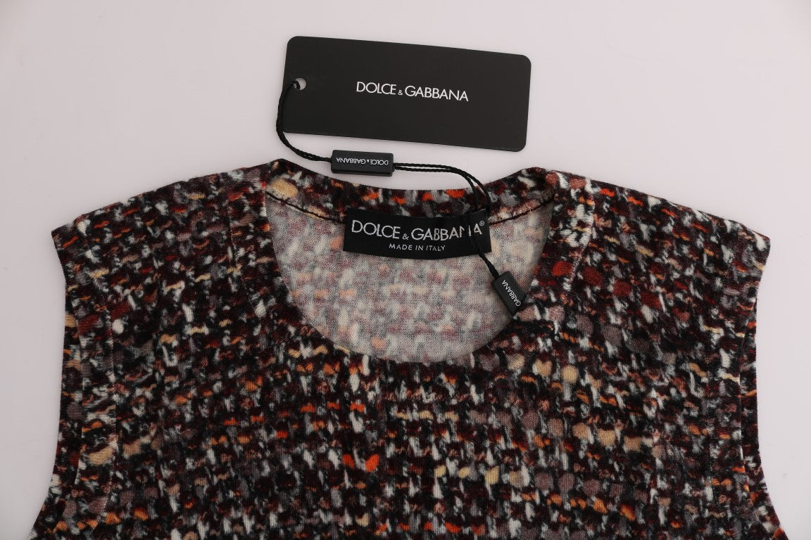 Dolce & Gabbana Αμάνικο πολύχρωμο πλεκτό μάλλινο μπλουζάκι