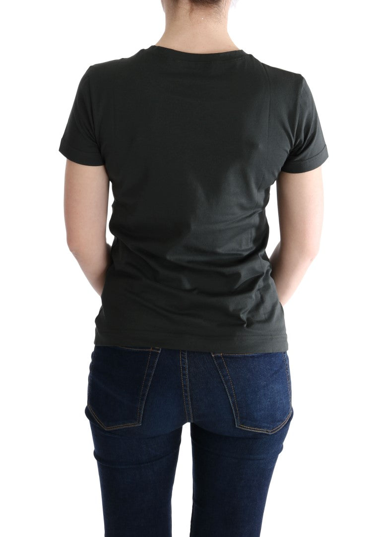 Dolce & Gabbana Emerald Green Cotton Tee με στάμπα 2017