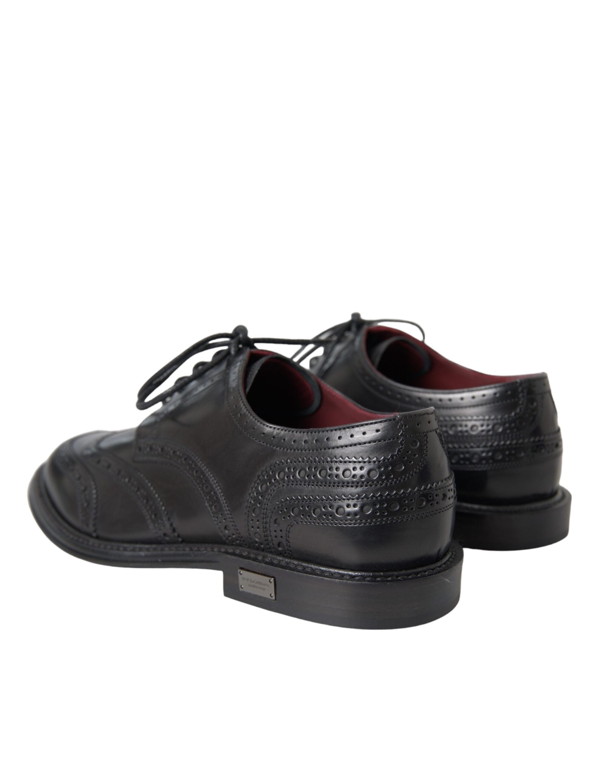 Dolce & Gabbana Μαύρα δερμάτινα Oxford Wingtip Formal ανδρικά παπούτσια