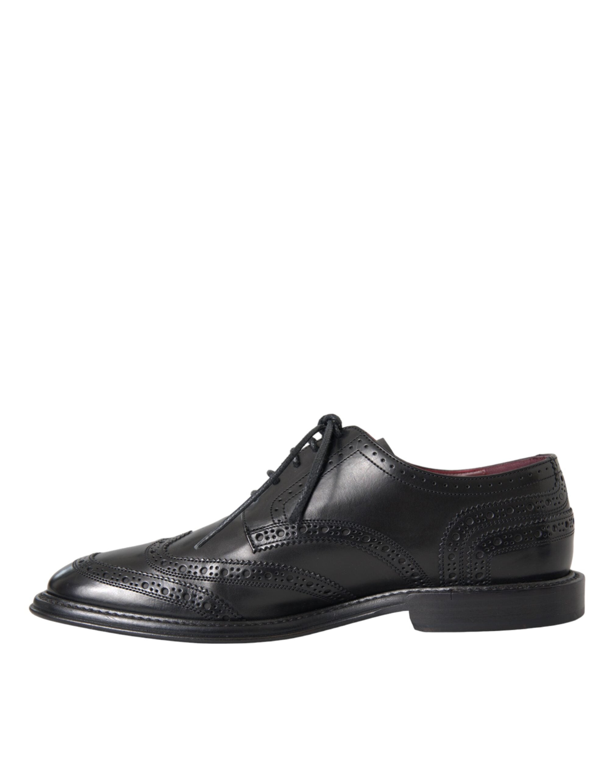 Dolce & Gabbana Μαύρα δερμάτινα Oxford Wingtip Formal ανδρικά παπούτσια