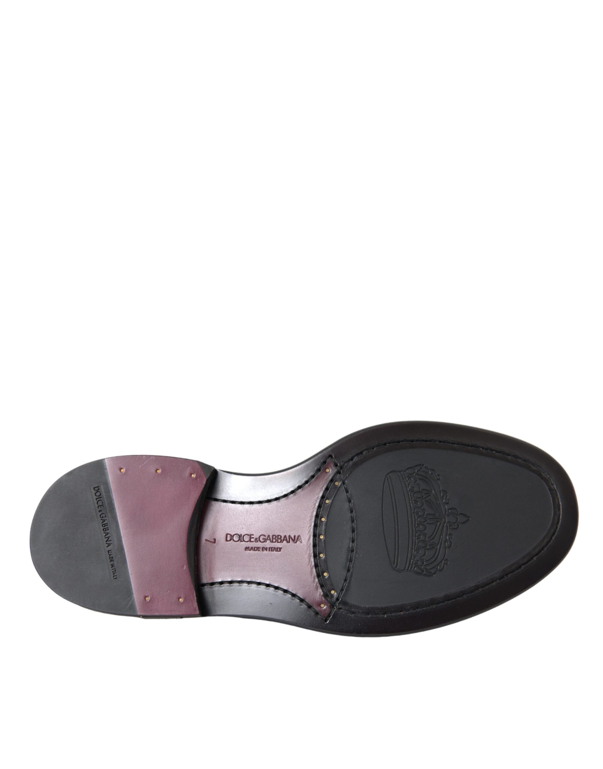 Dolce & Gabbana Μαύρα δερμάτινα Oxford Wingtip Formal ανδρικά παπούτσια