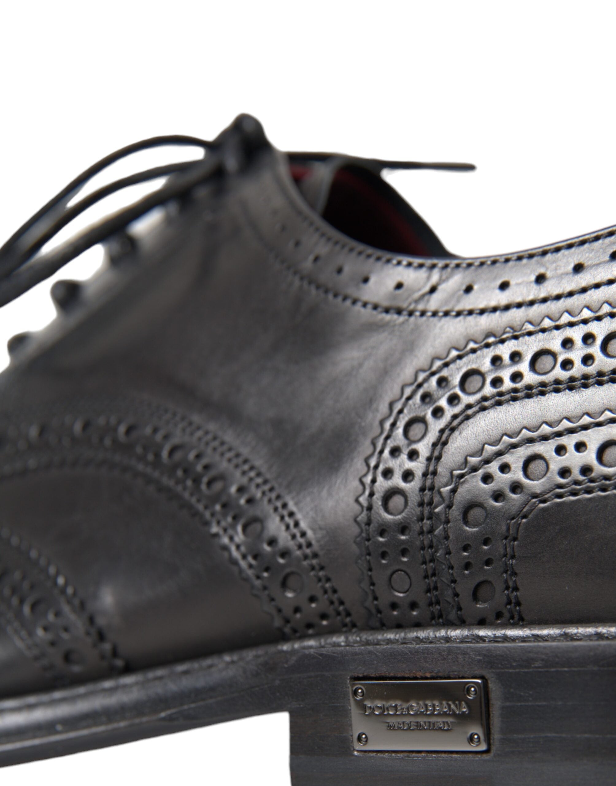 Dolce & Gabbana Μαύρα δερμάτινα Oxford Wingtip Formal ανδρικά παπούτσια