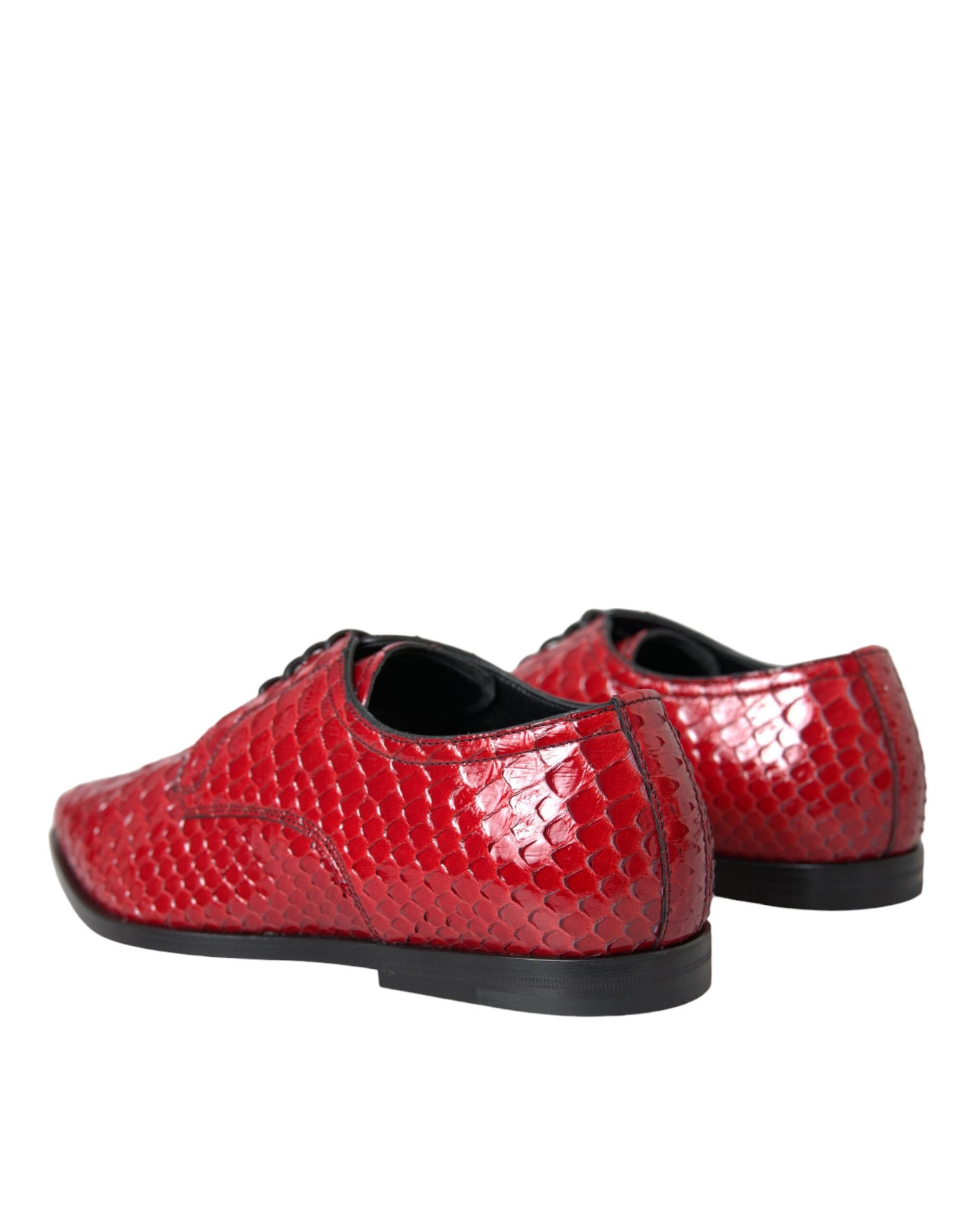 Ανδρικά επίσημα παπούτσια Dolce & Gabbana Red Vernished Derby με υφή