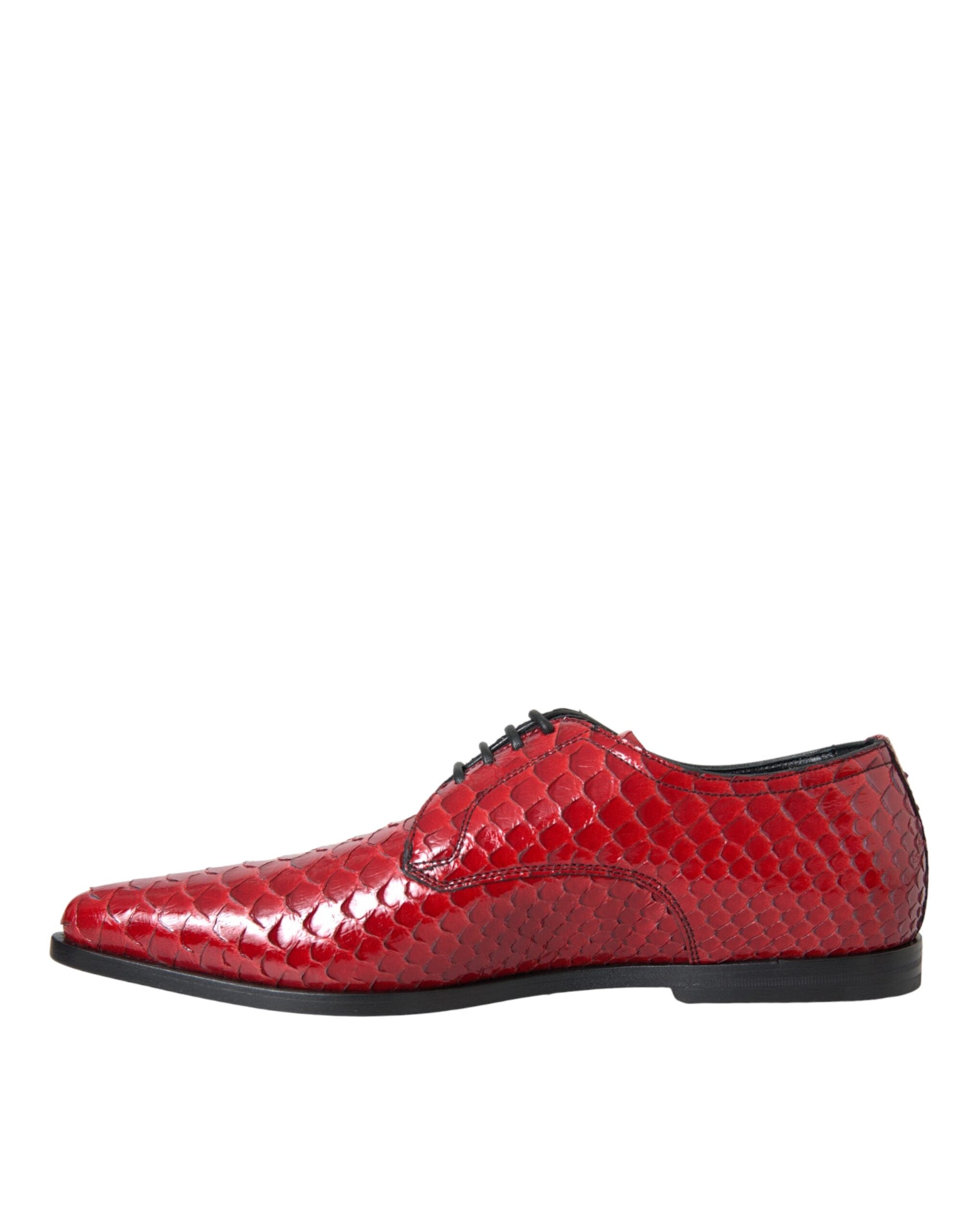 Ανδρικά επίσημα παπούτσια Dolce & Gabbana Red Vernished Derby με υφή