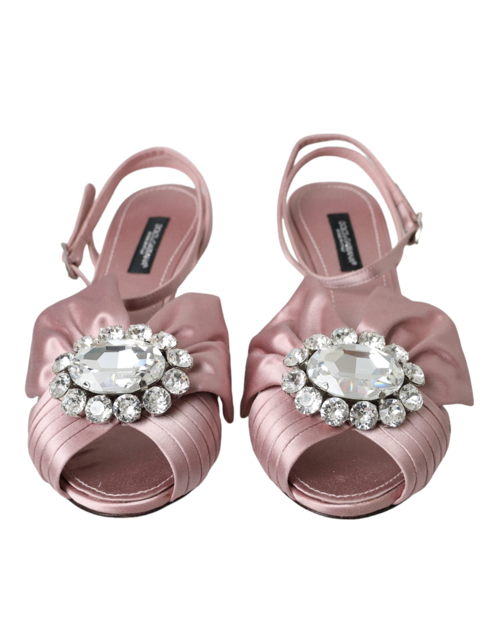 Παπούτσια Dolce & Gabbana Pink Keira με κρυστάλλινα πέδιλα