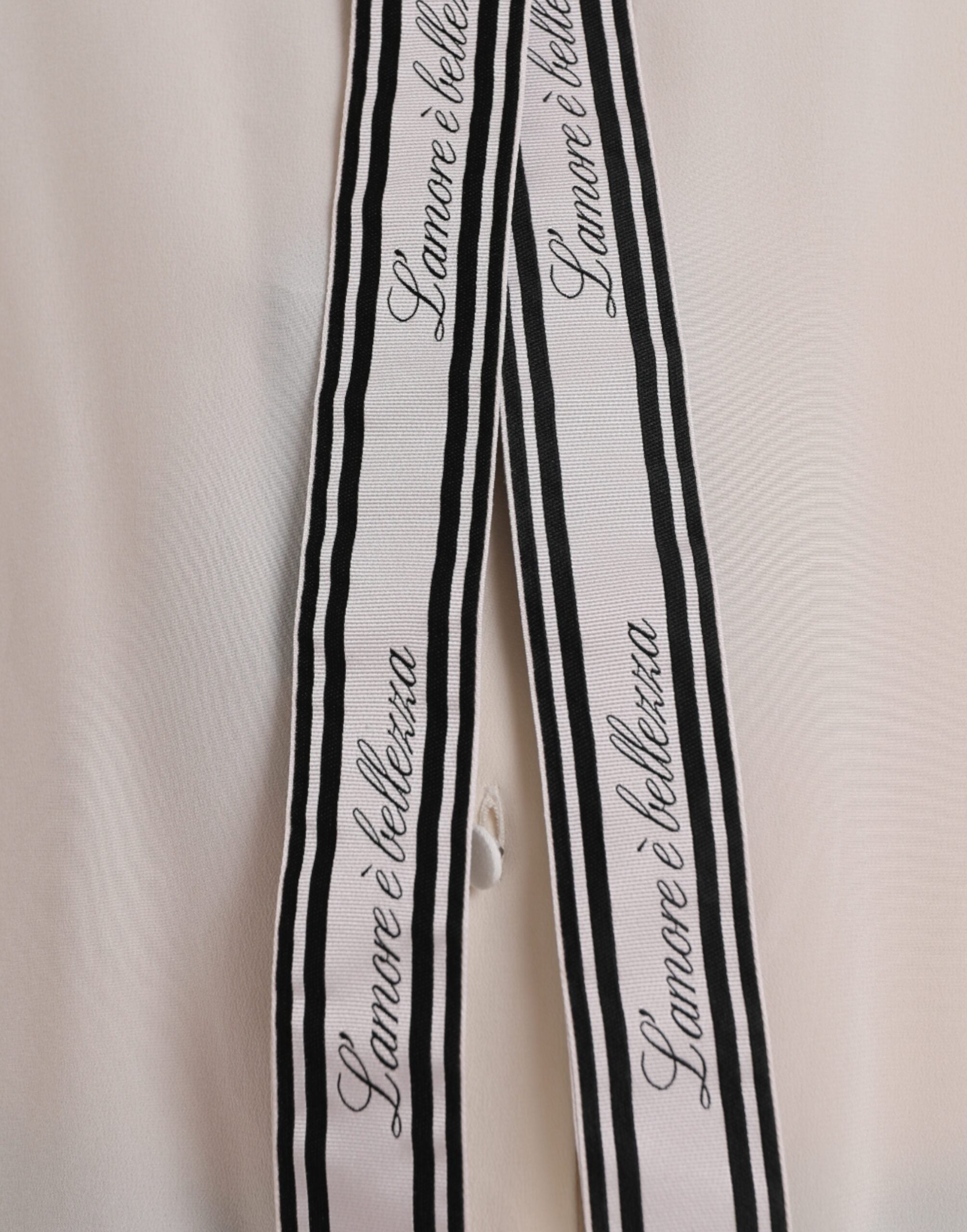 Μπλούζα με μακρυμάνικο κουμπιά Dolce & Gabbana Off White