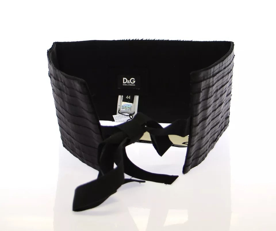 Dolce & Gabbana Black Silk Γυναικείο Cummerbund στη μέση