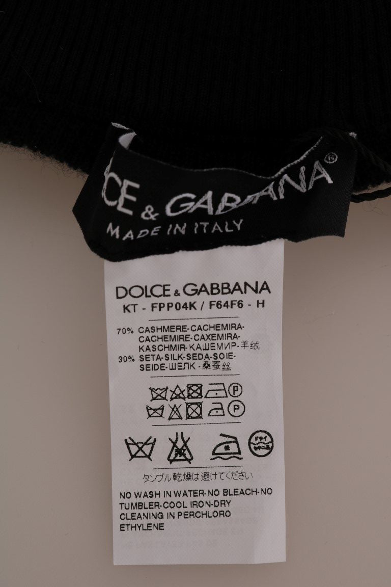 Κομψό μαύρο κασμίρ μεταξωτό Stretch παντελόνι Dolce & Gabbana
