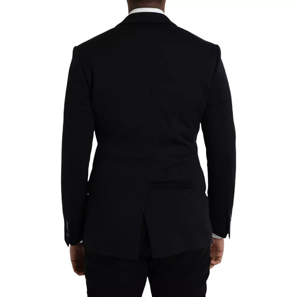 Dolce & Gabbana Blue Wool Notch Single Breasted Blazer