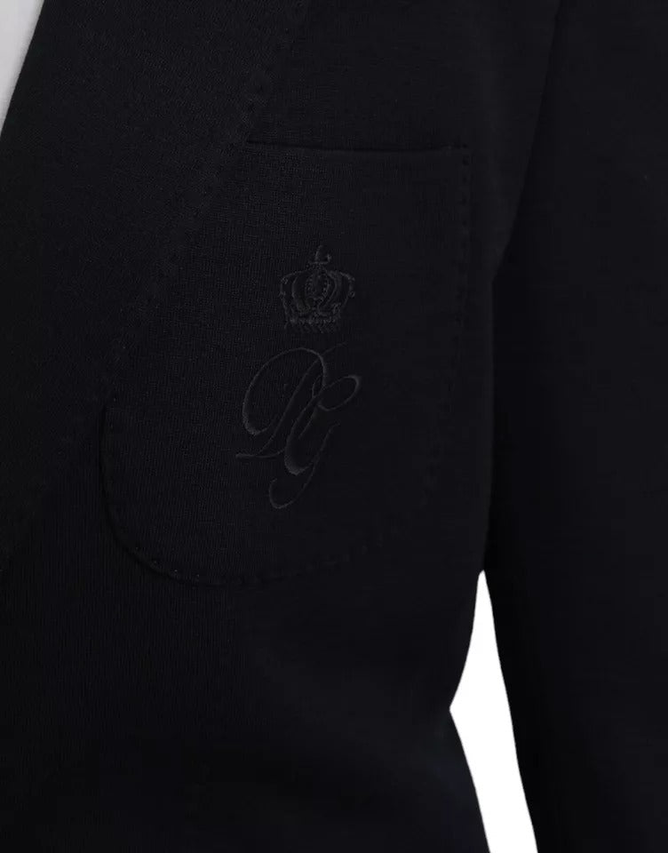 Dolce & Gabbana Blue Wool Notch Single Breasted Blazer