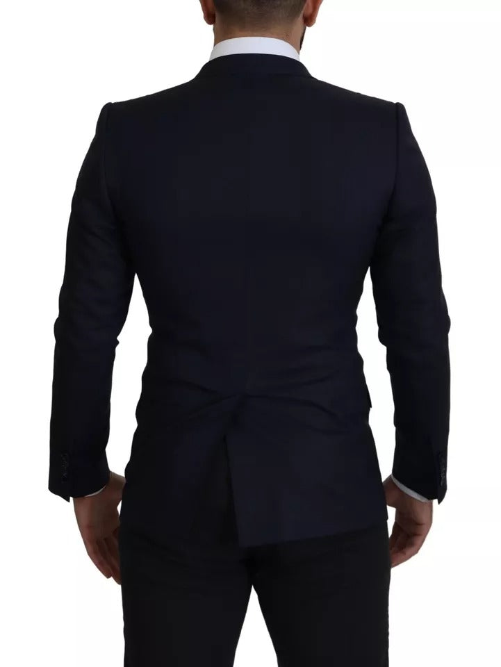 Ανδρικό σακάκι με μονό στήθος Dolce & Gabbana Blue Wool